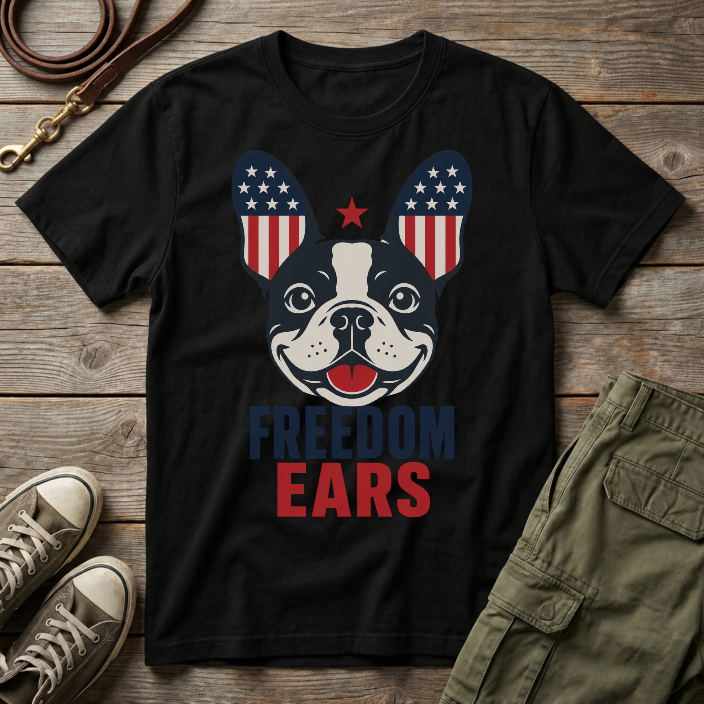Frenchie Freedom Ears T-Shirt