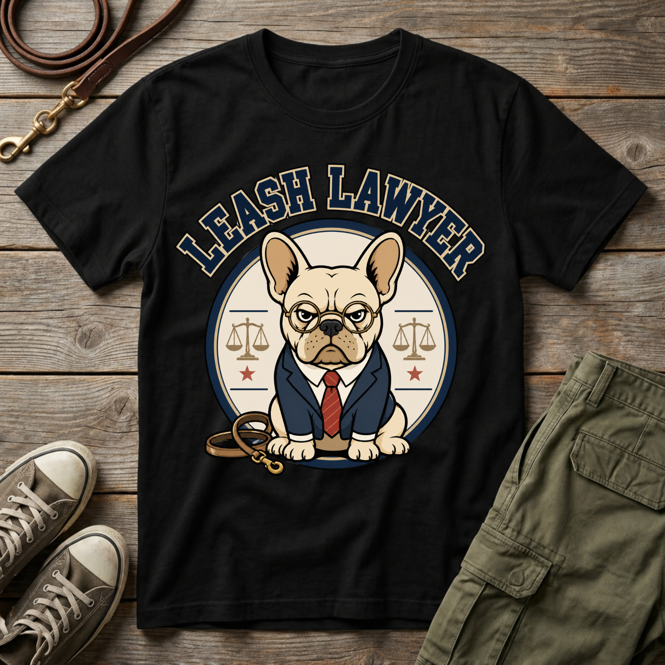 Frenchie Leash Lawyer T-Shirt