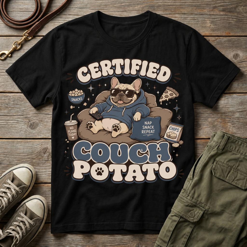 Frenchie Certified Couch Potato T-Shirt