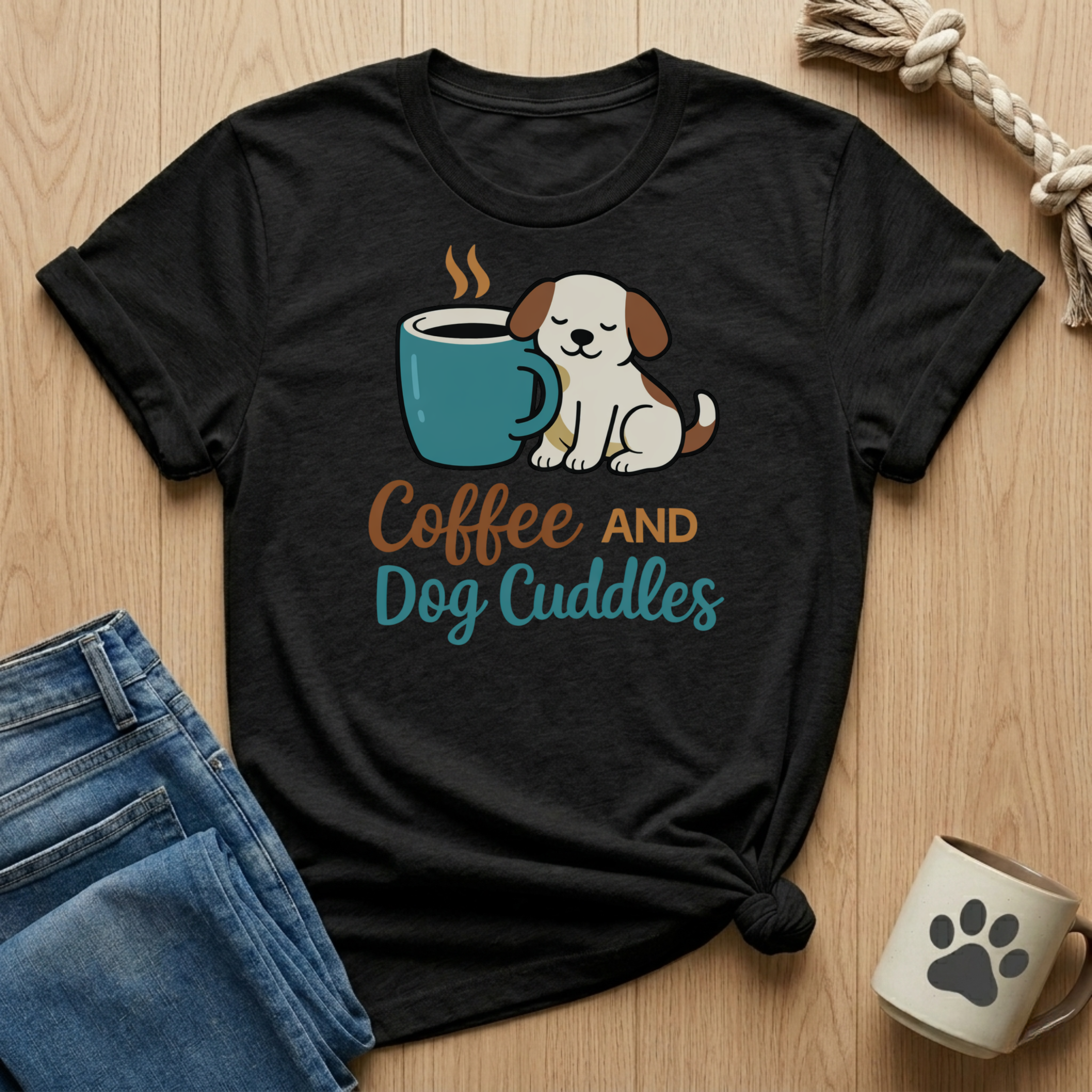 Coffee And Dog Cuddles T-Shirt