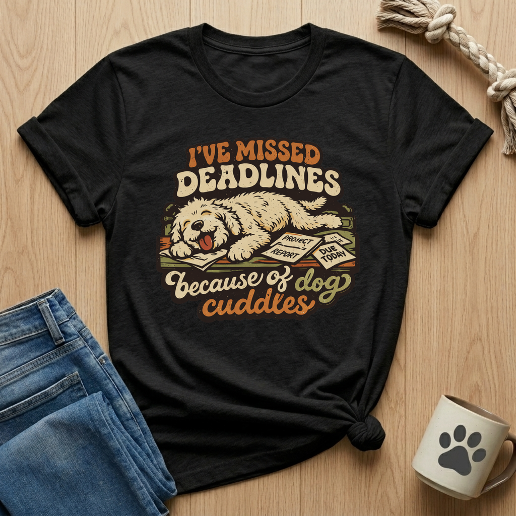 Missed Deadlines - Dog Cuddles  T-Shirt
