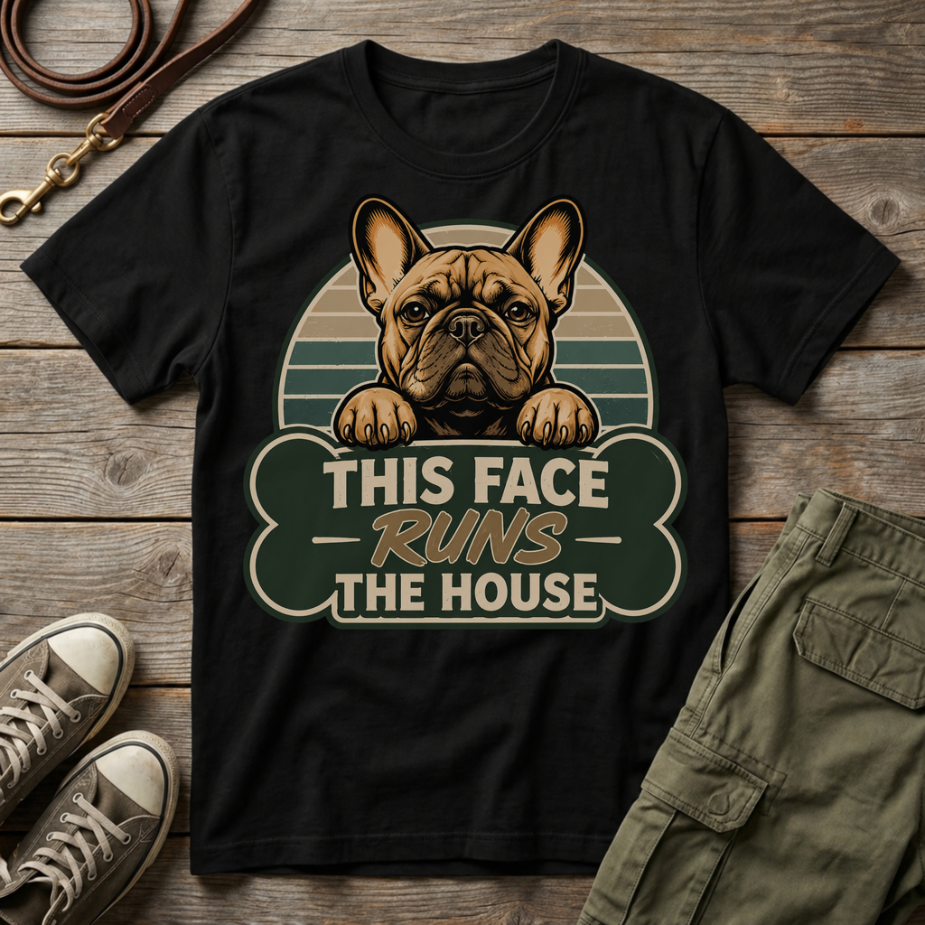 Frenchie Runs The House Sunset T-Shirt