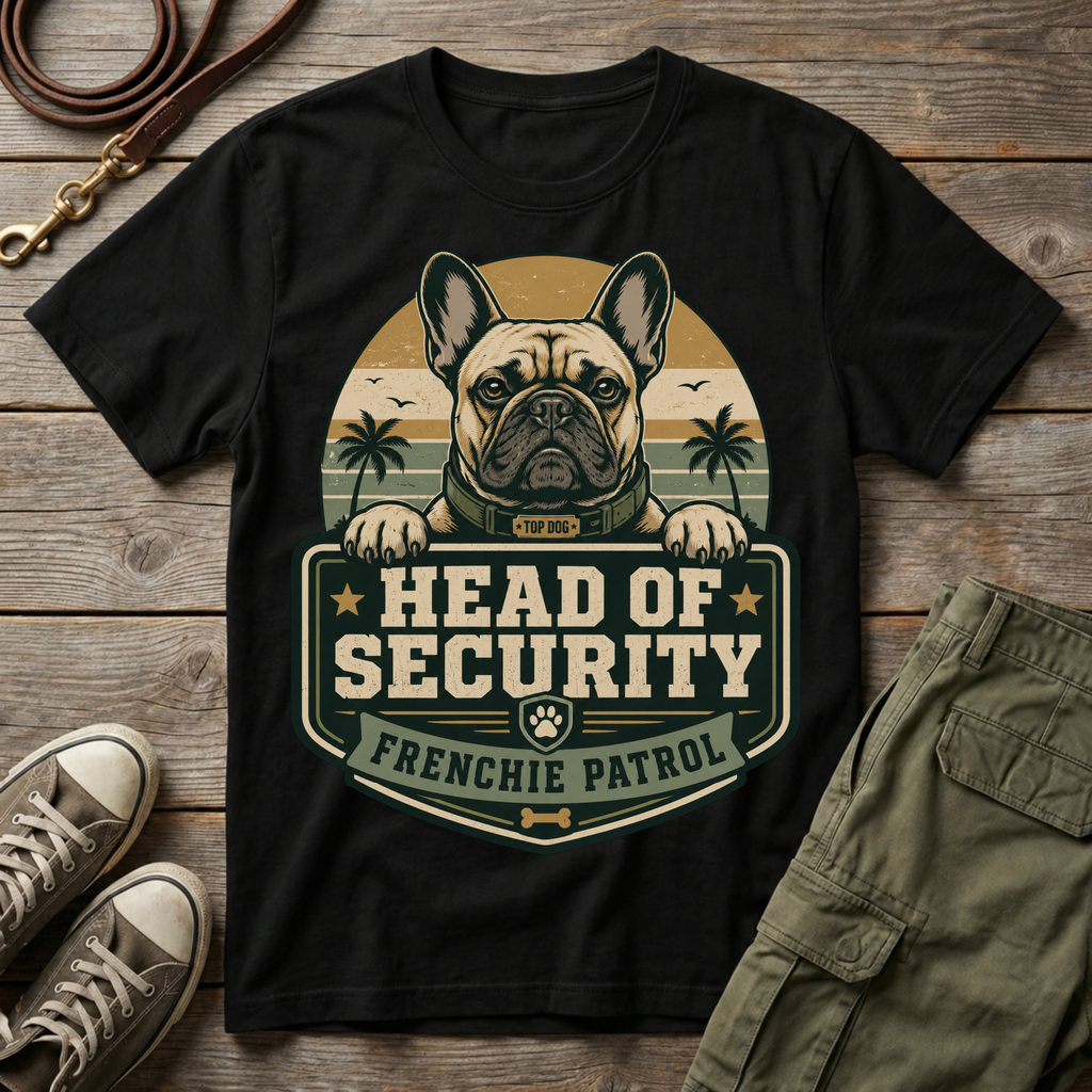 Frenchie Patrol Head Security T-Shirt