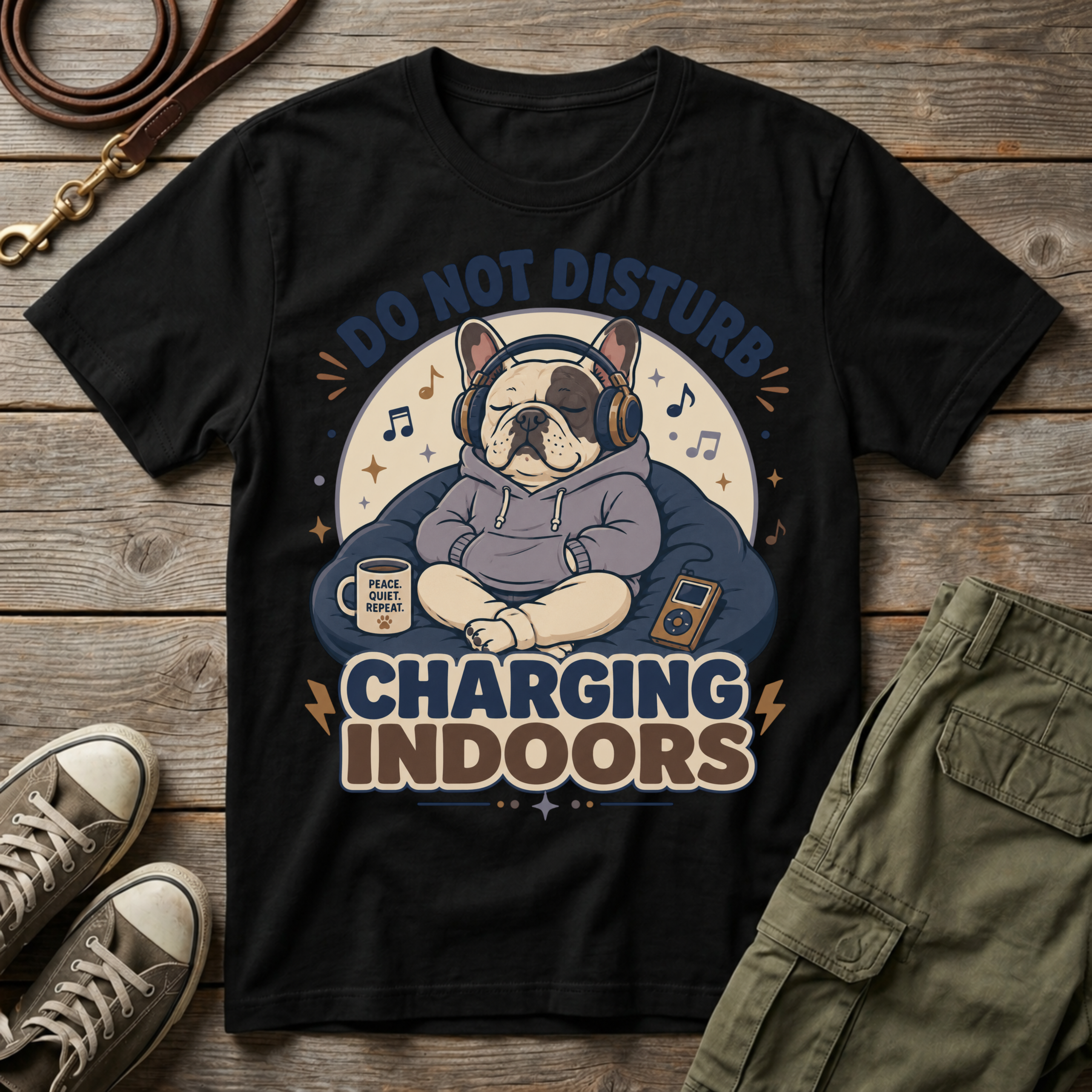 Frenchie Charging Indoors T-Shirt