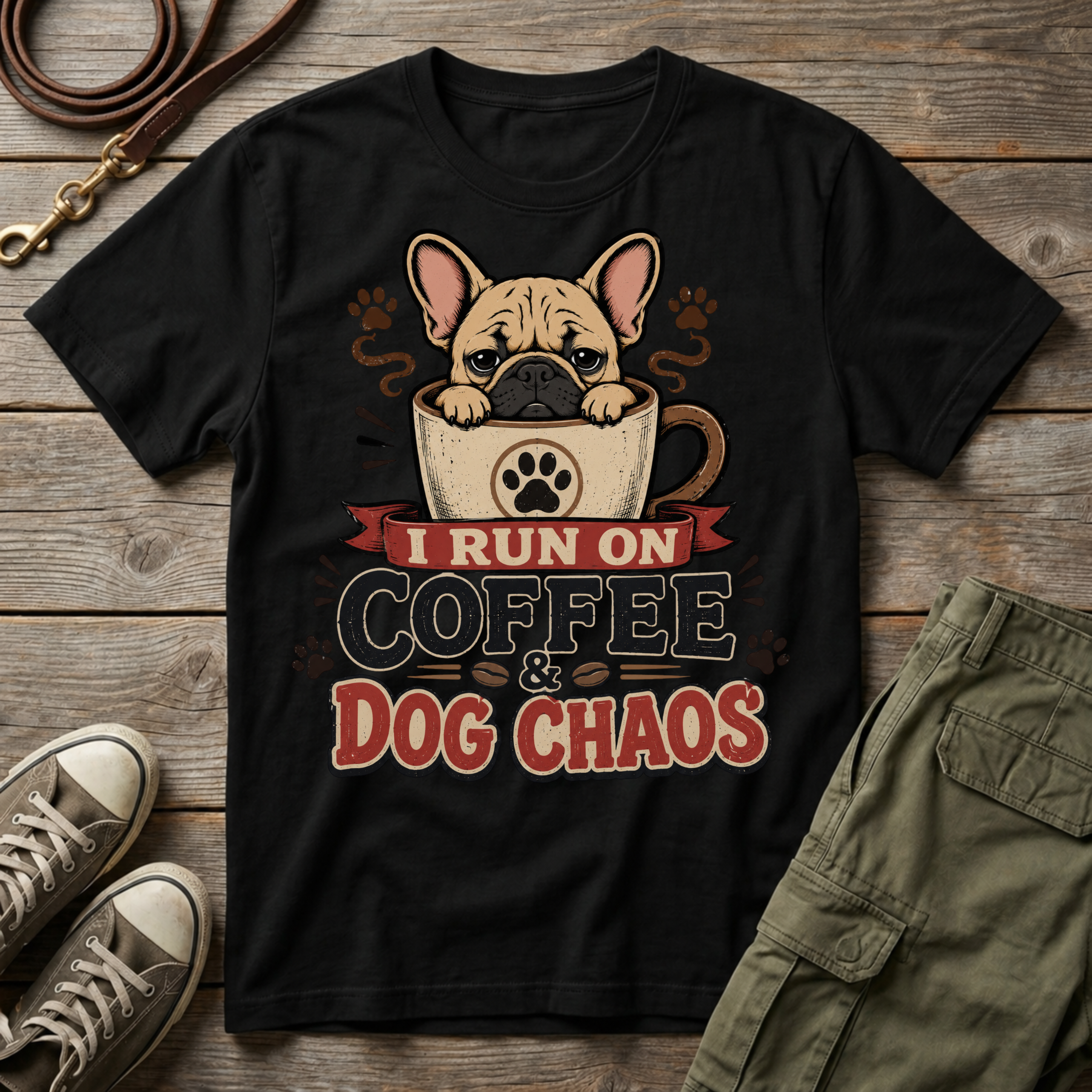 I Run on Coffee & Dog Chaos T-Shirt