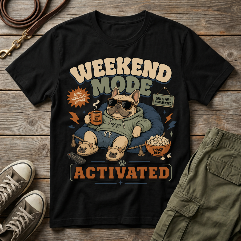 Frenchie Weekend Mode T-Shirt