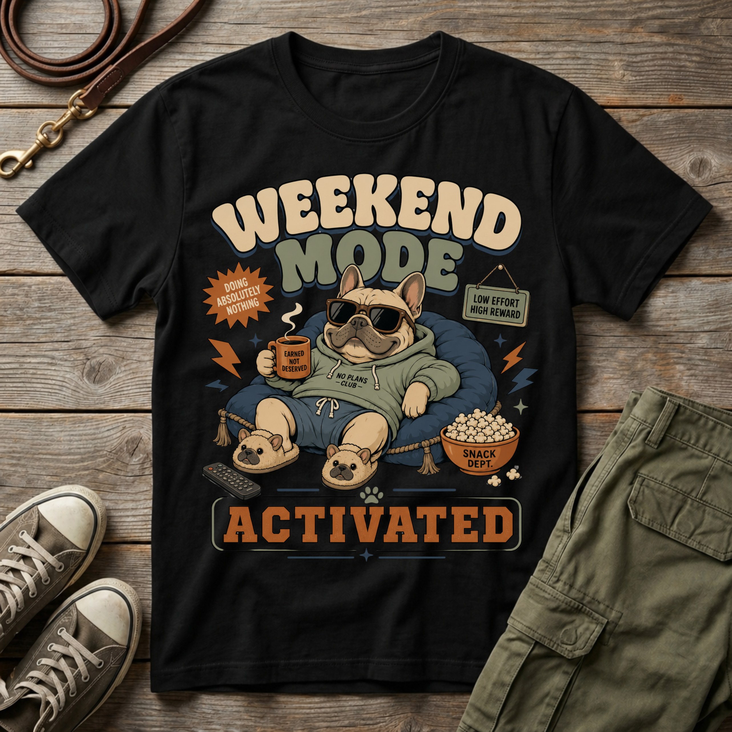 Frenchie Weekend Mode T-Shirt
