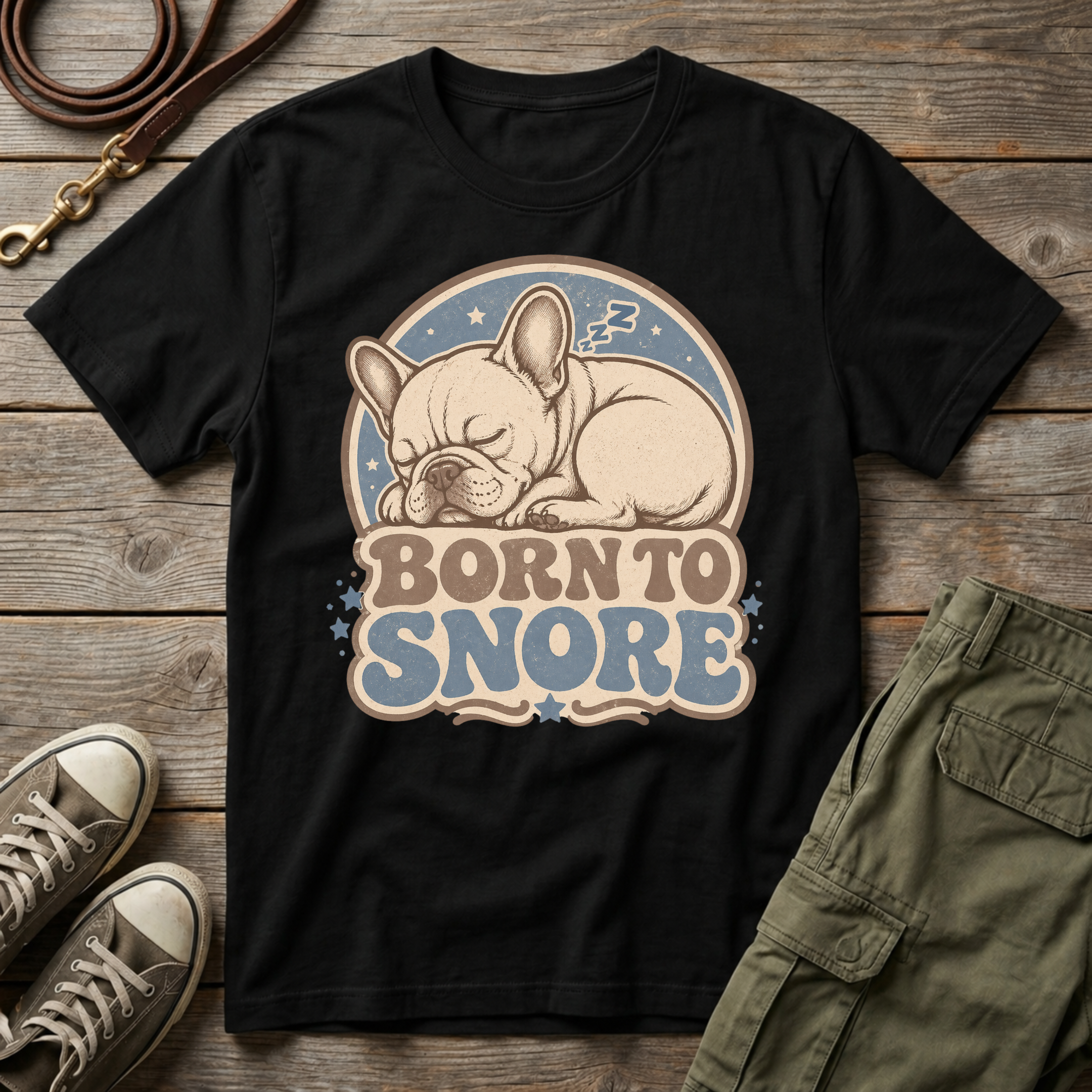 Frenchie Born To Snore T-Shirt