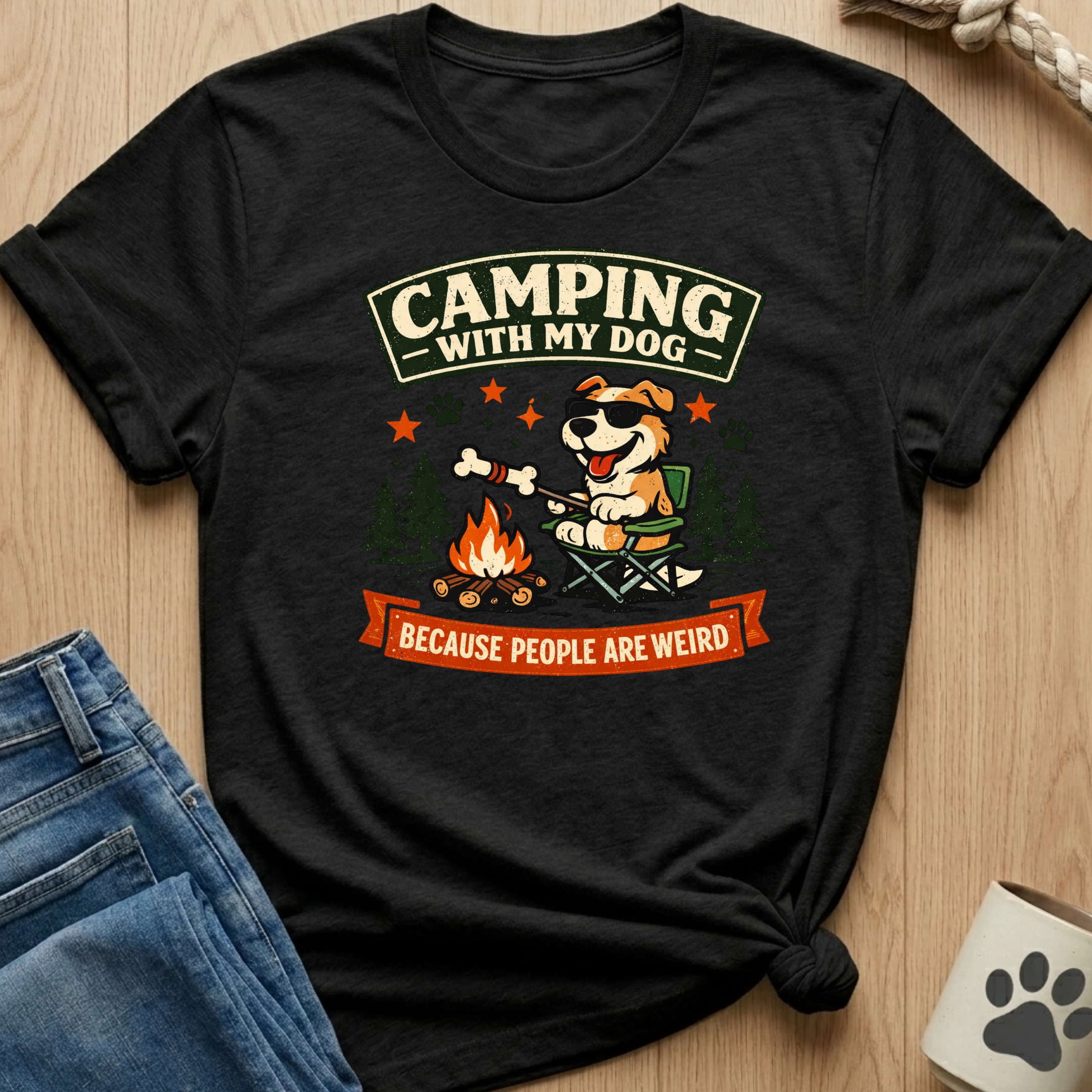 Camping With Dog T-Shirt