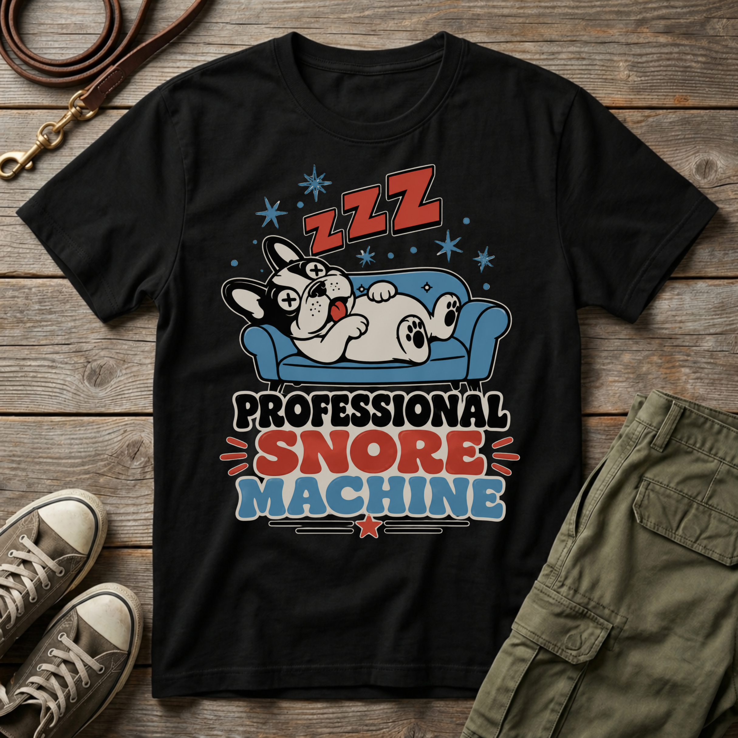 Frenchie Professional Snore Machine T-Shirt