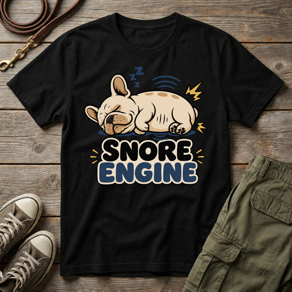 Frenchie Snore Engine T-Shirt
