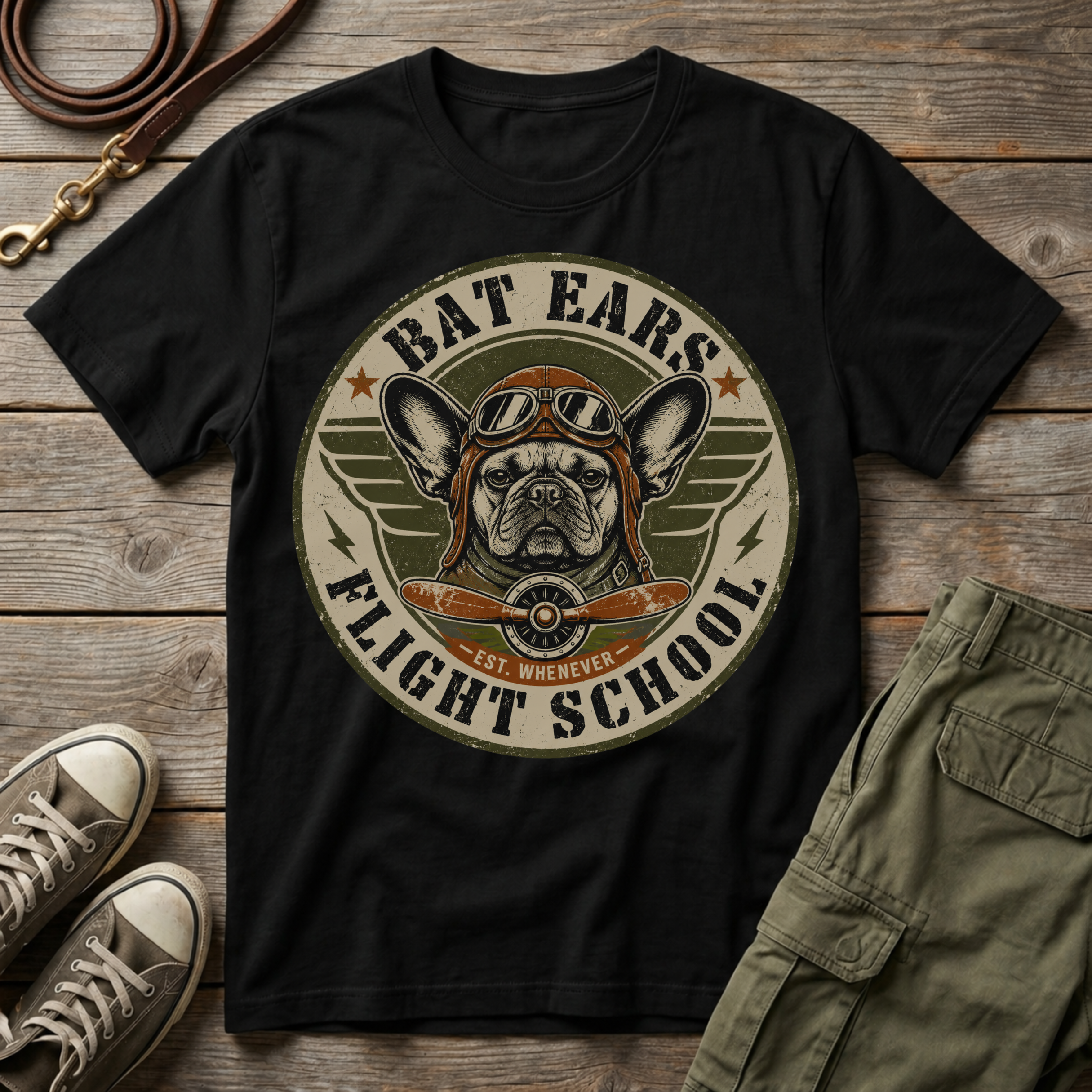 Frenchie Flight School T-Shirt