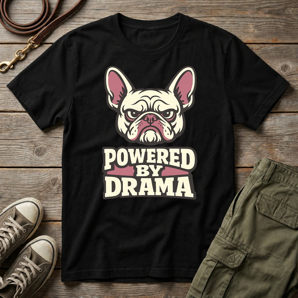 Frenchie Powered By Drama T-Shirt