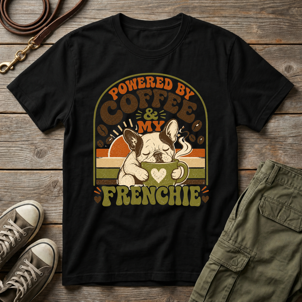 Powered By Coffee & Frenchie T-Shirt