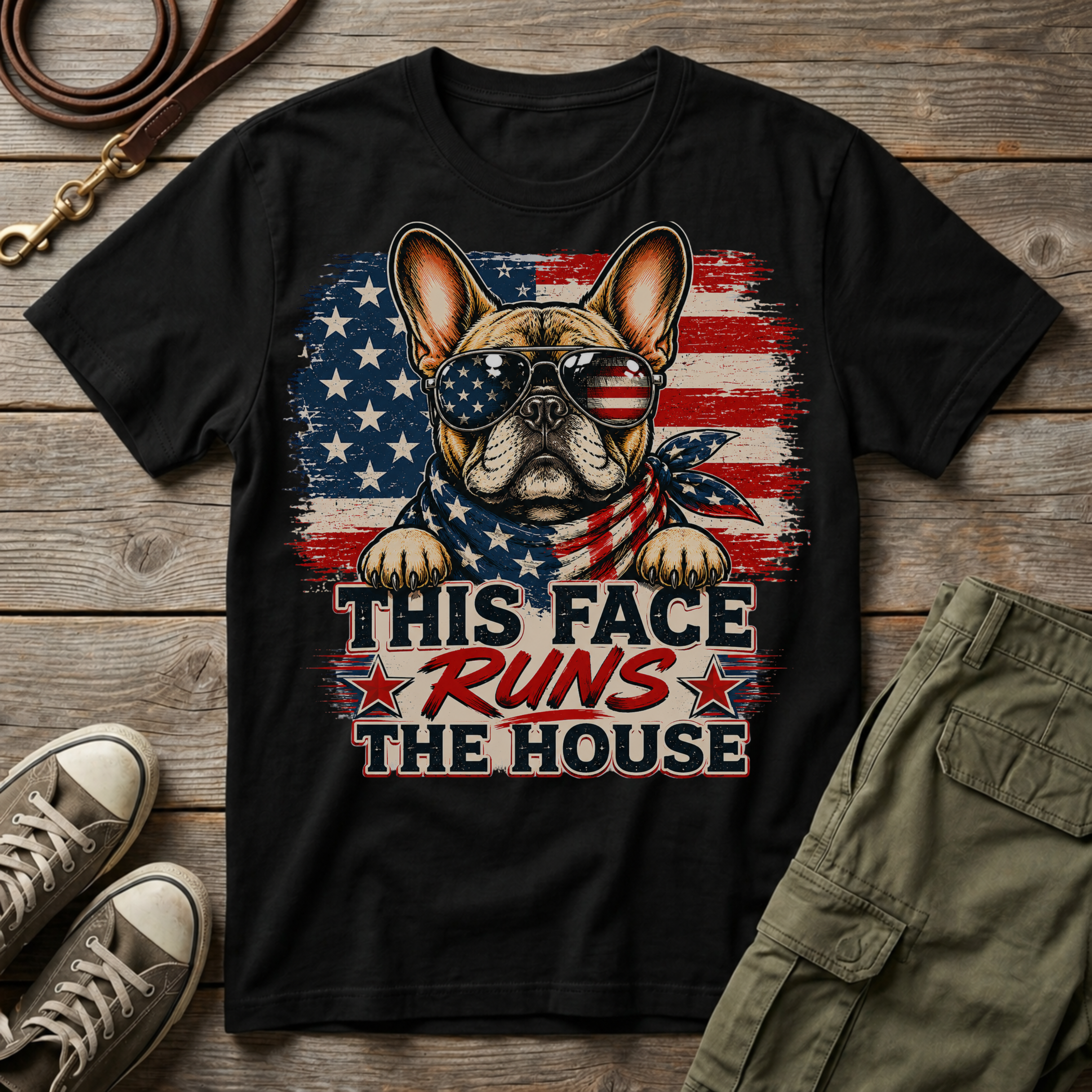 Frenchie Runs The House T-Shirt