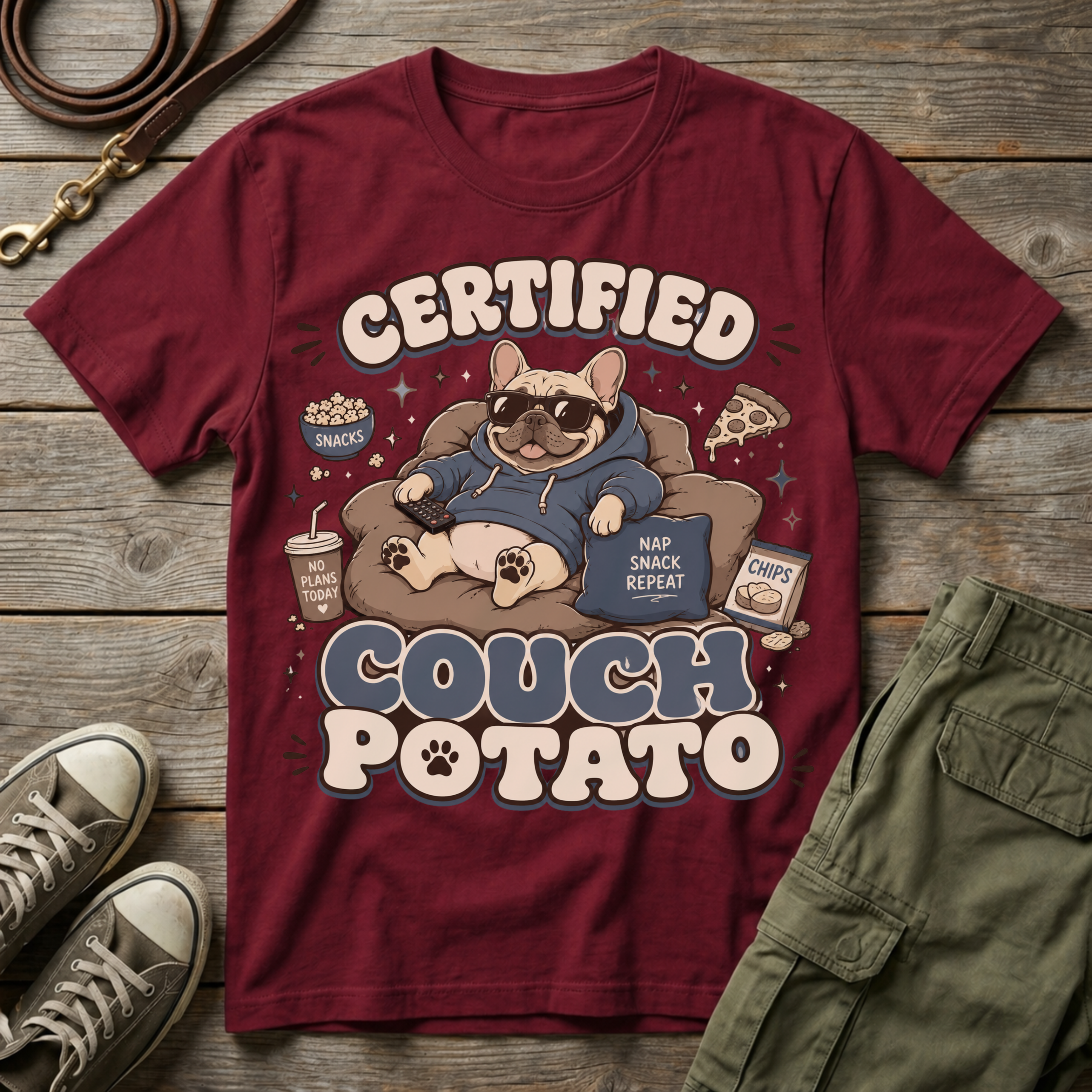Frenchie Certified Couch Potato T-Shirt