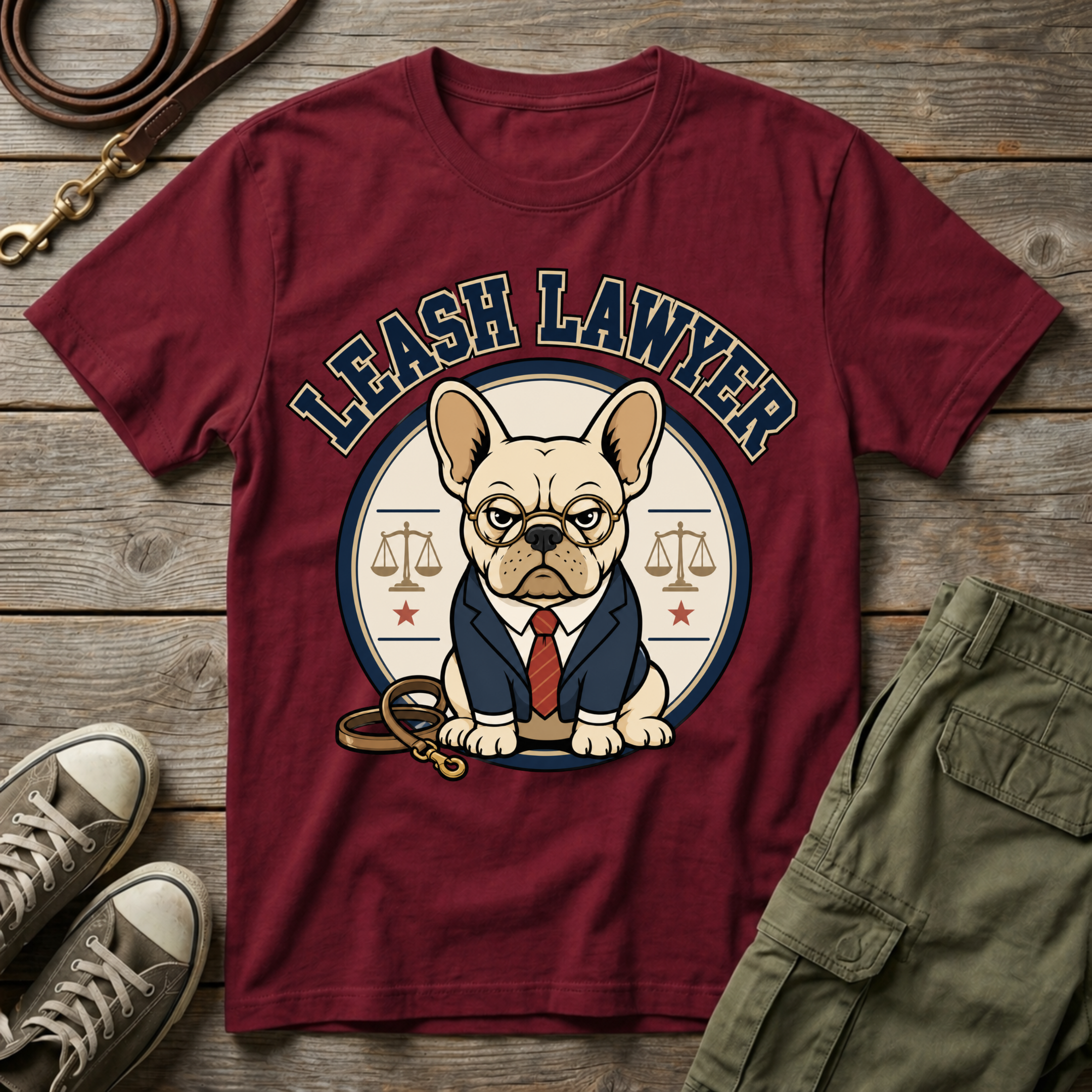 Frenchie Leash Lawyer T-Shirt