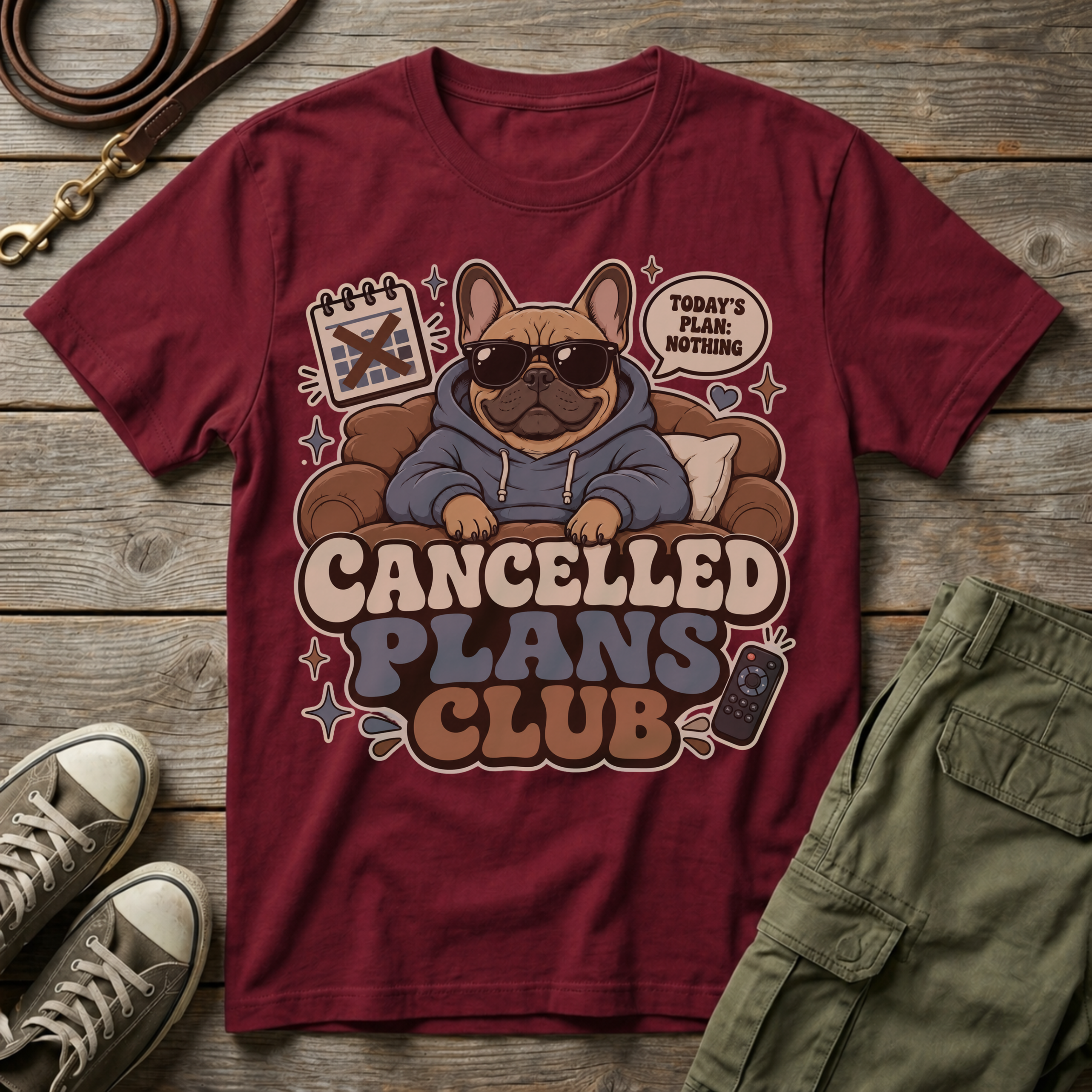 Frenchie Cancelled Plans T-Shirt