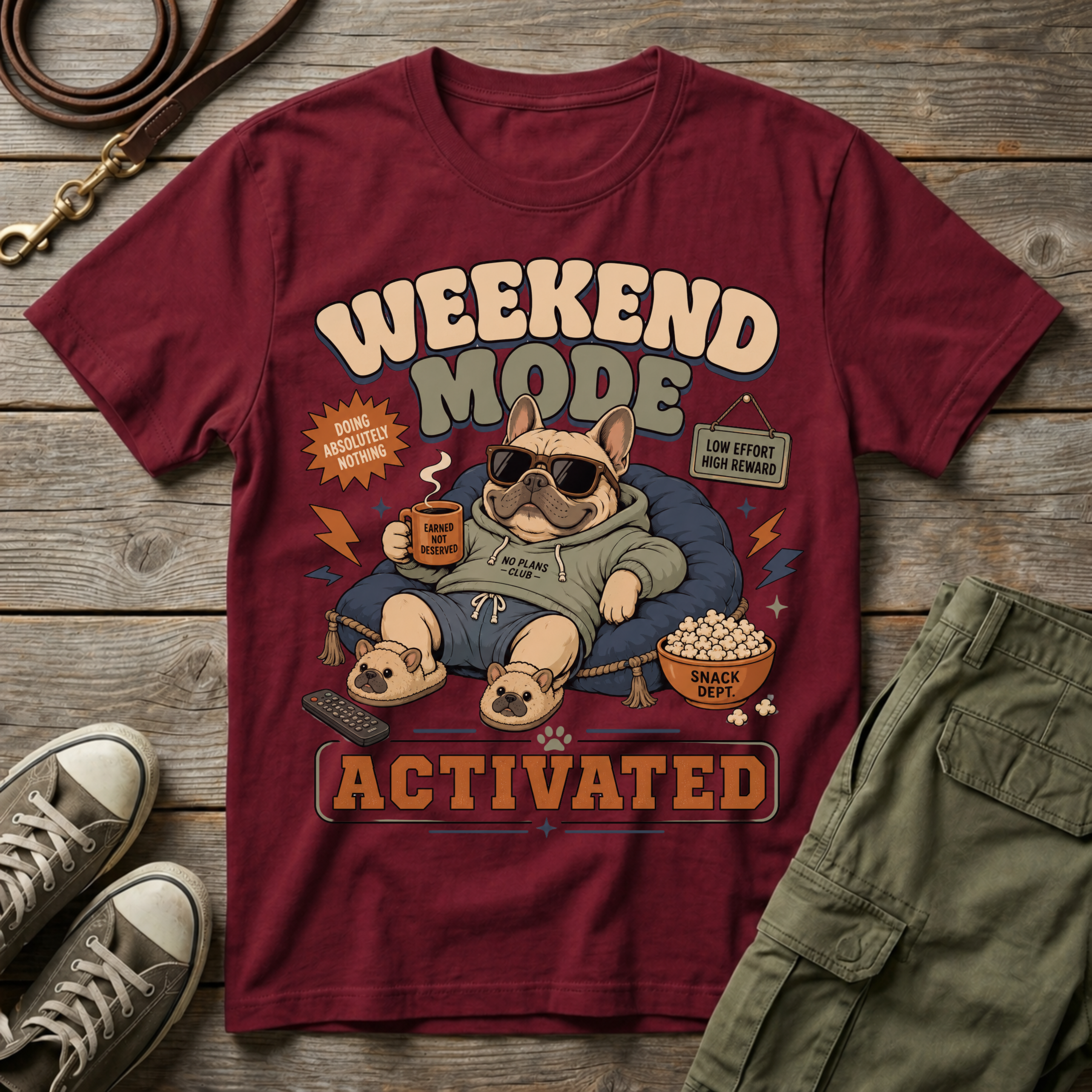 Frenchie Weekend Mode T-Shirt