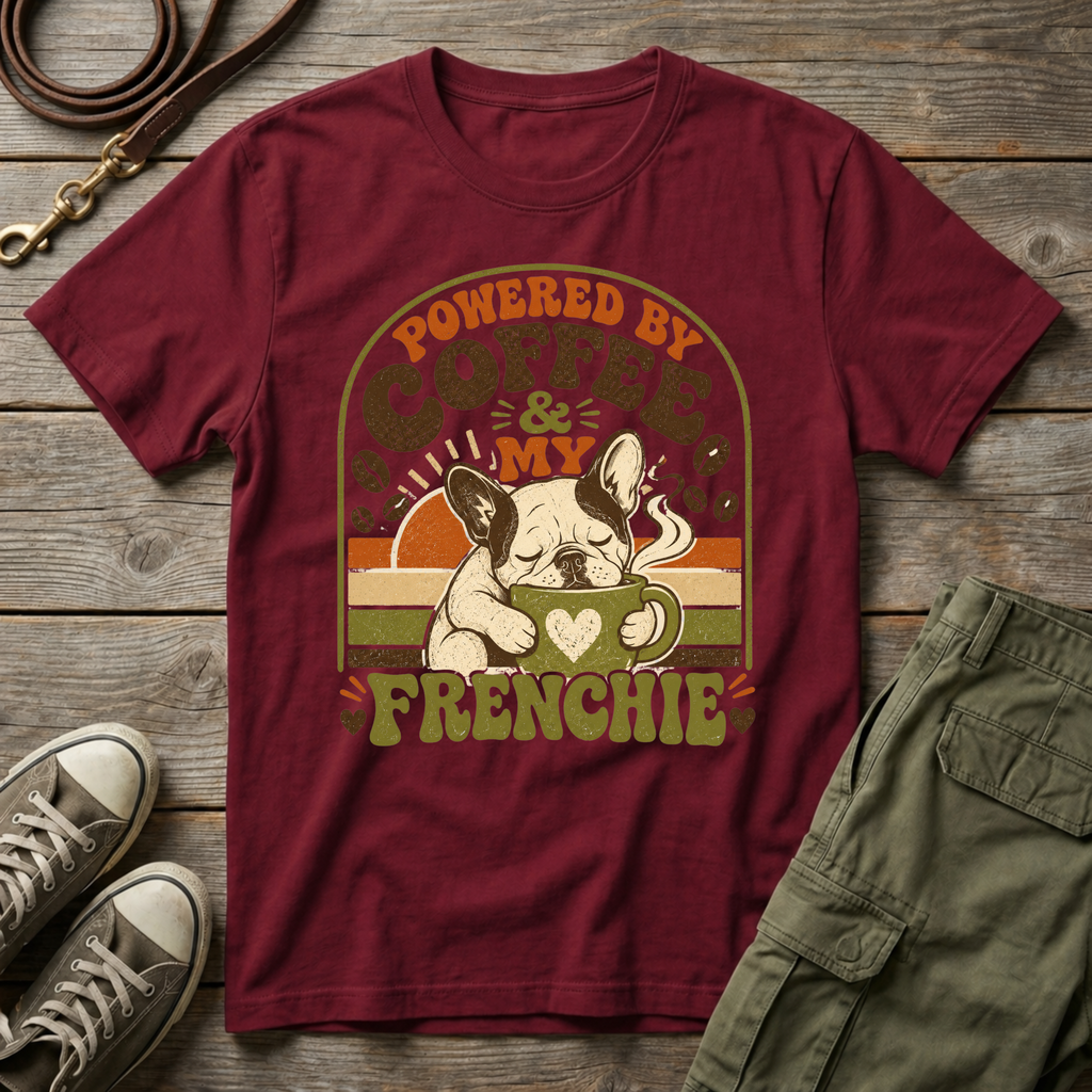 Powered By Coffee & Frenchie T-Shirt