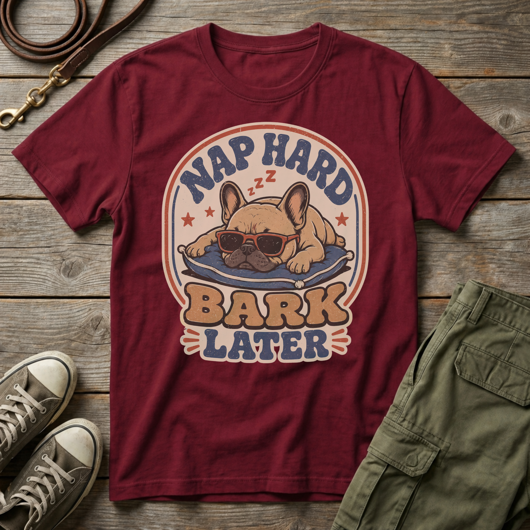Frenchie Nap Hard T-Shirt