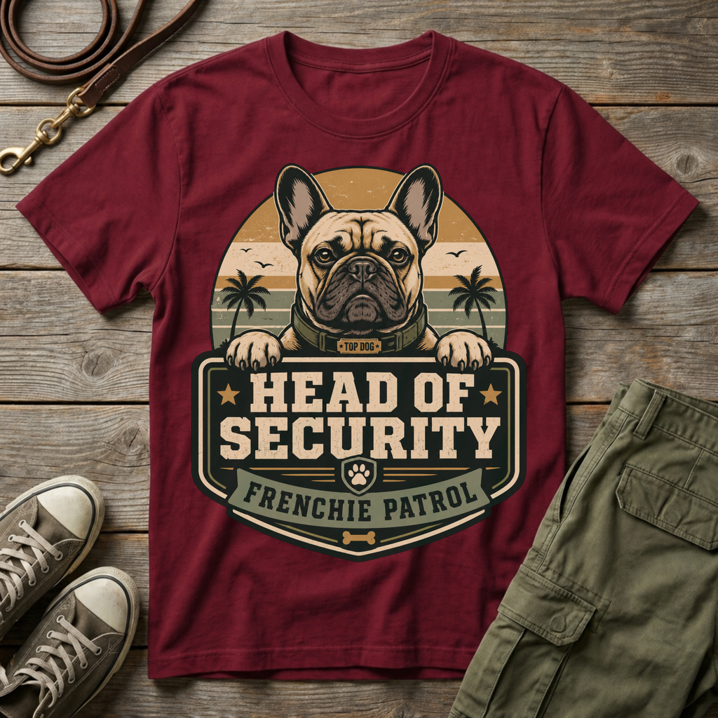 Frenchie Patrol Head Security T-Shirt