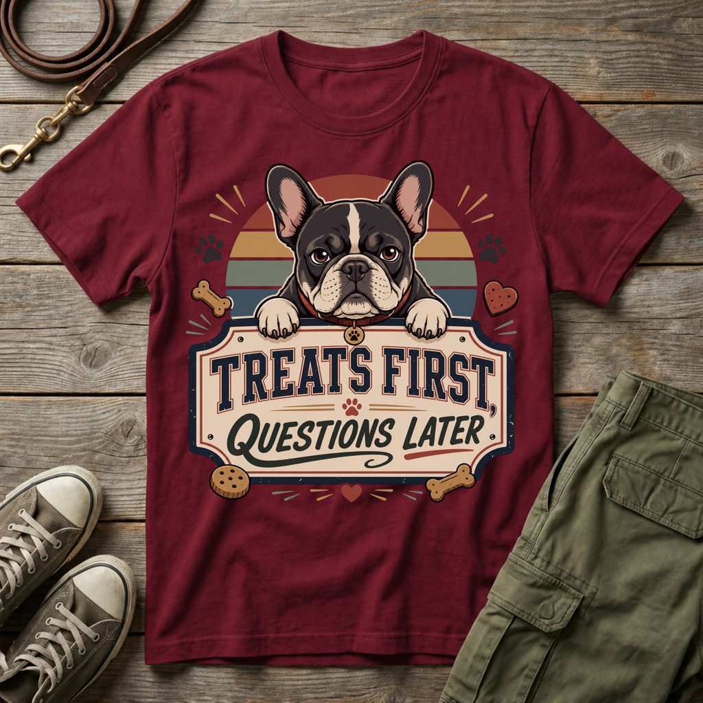 Frenchie: Treats First T-Shirt