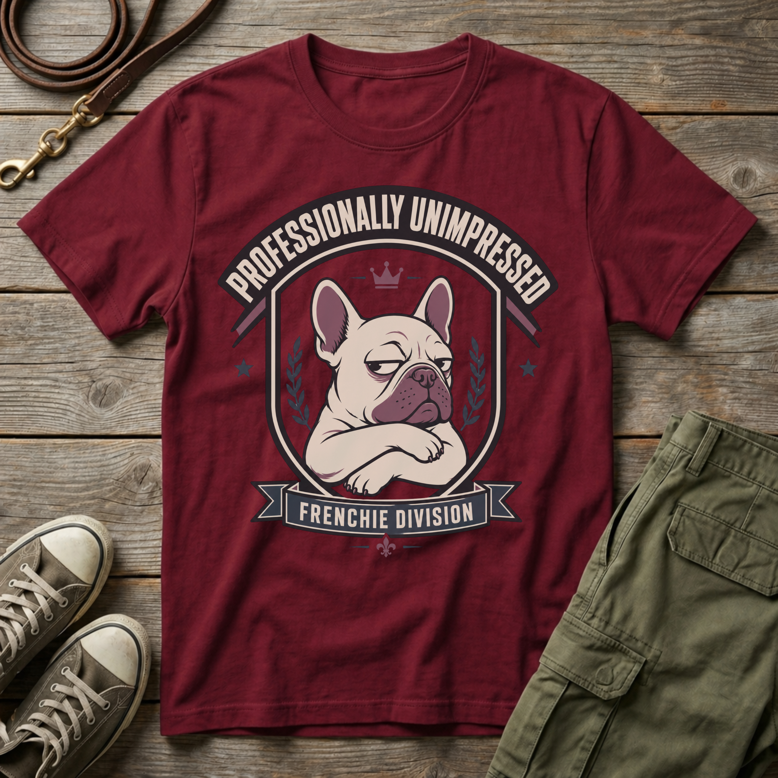Professionally Unimpressed Frenchie Division T-Shirt
