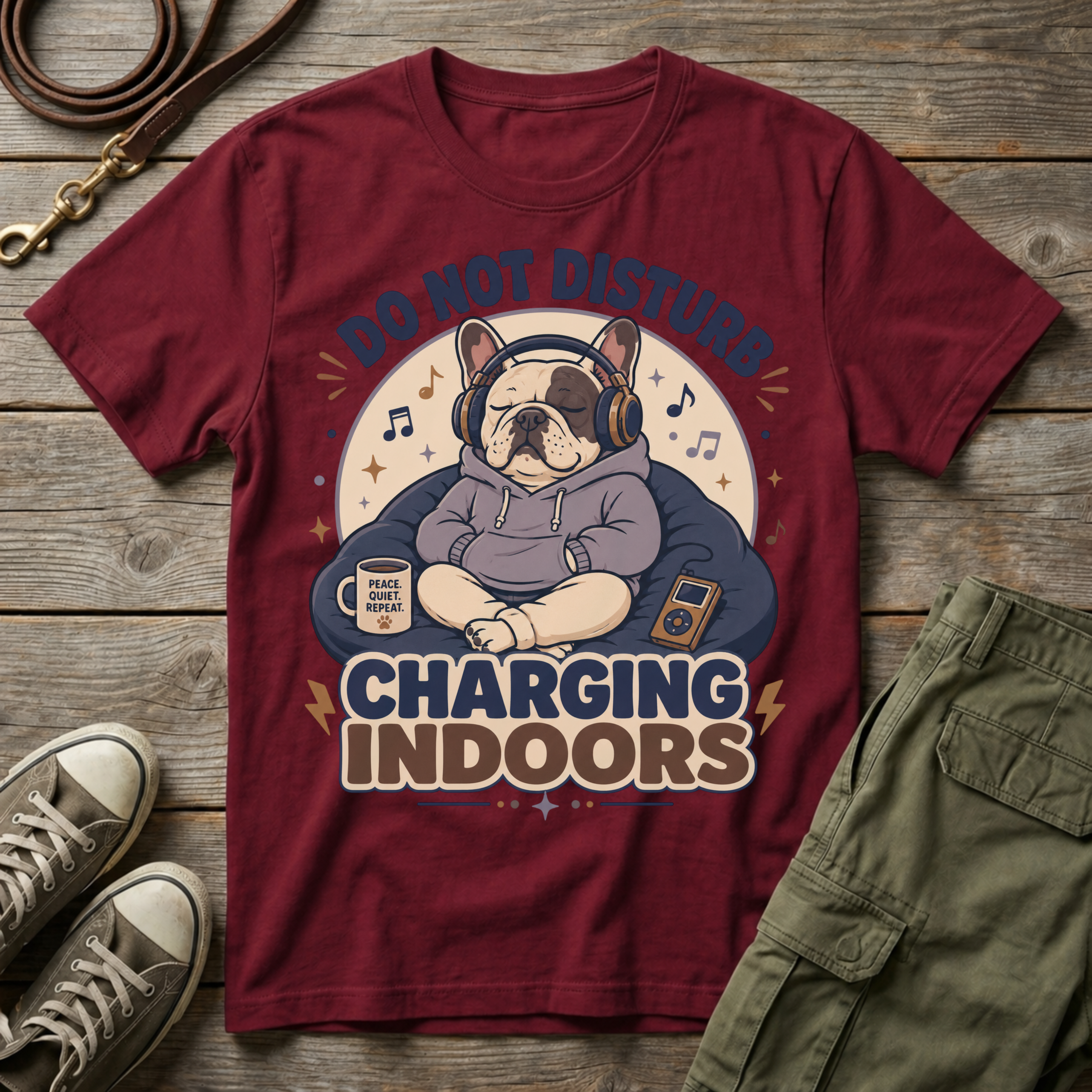 Frenchie Charging Indoors T-Shirt