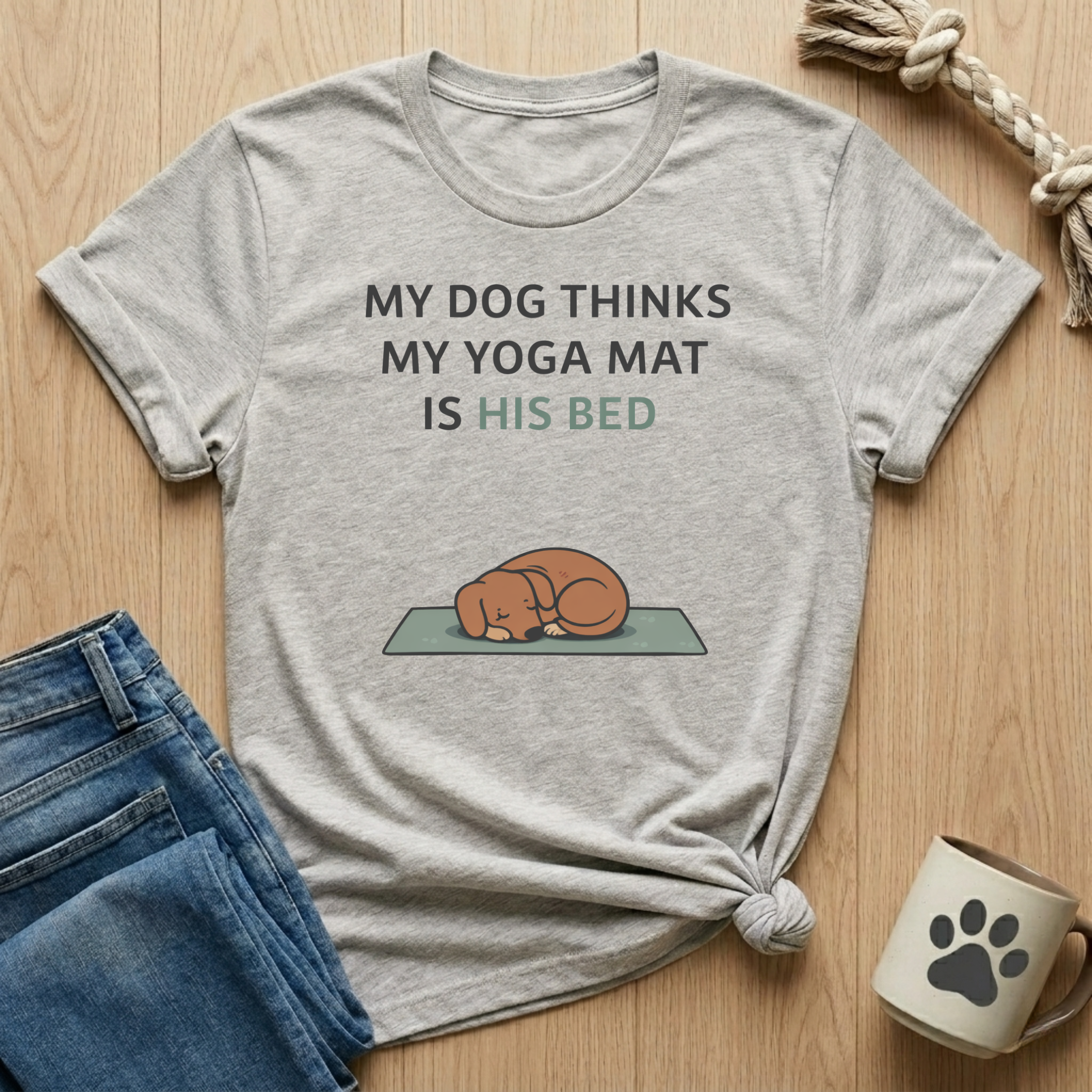 Yoga Mat is his Bed T-Shirt