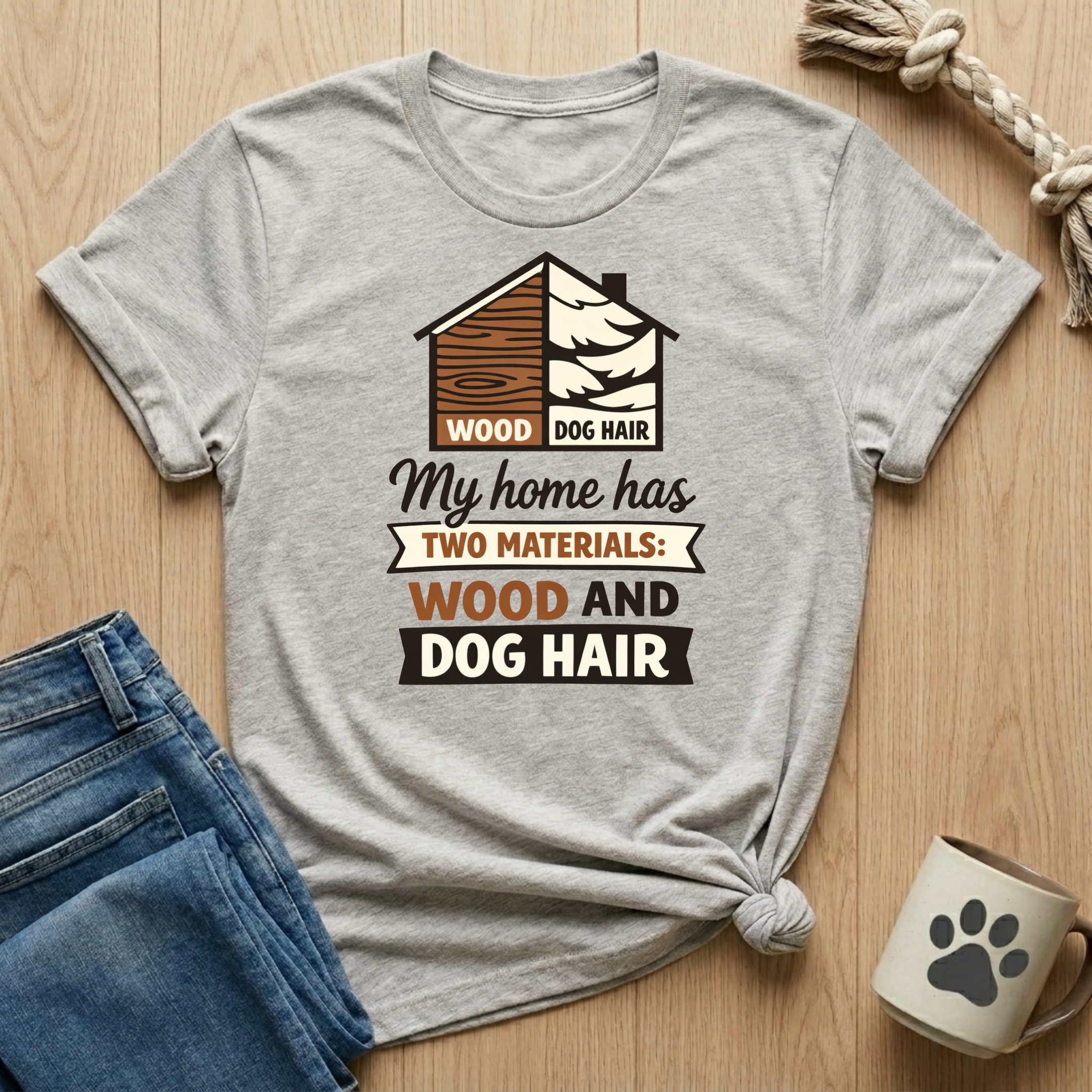 Wood and Dog Hair Home T-Shirt