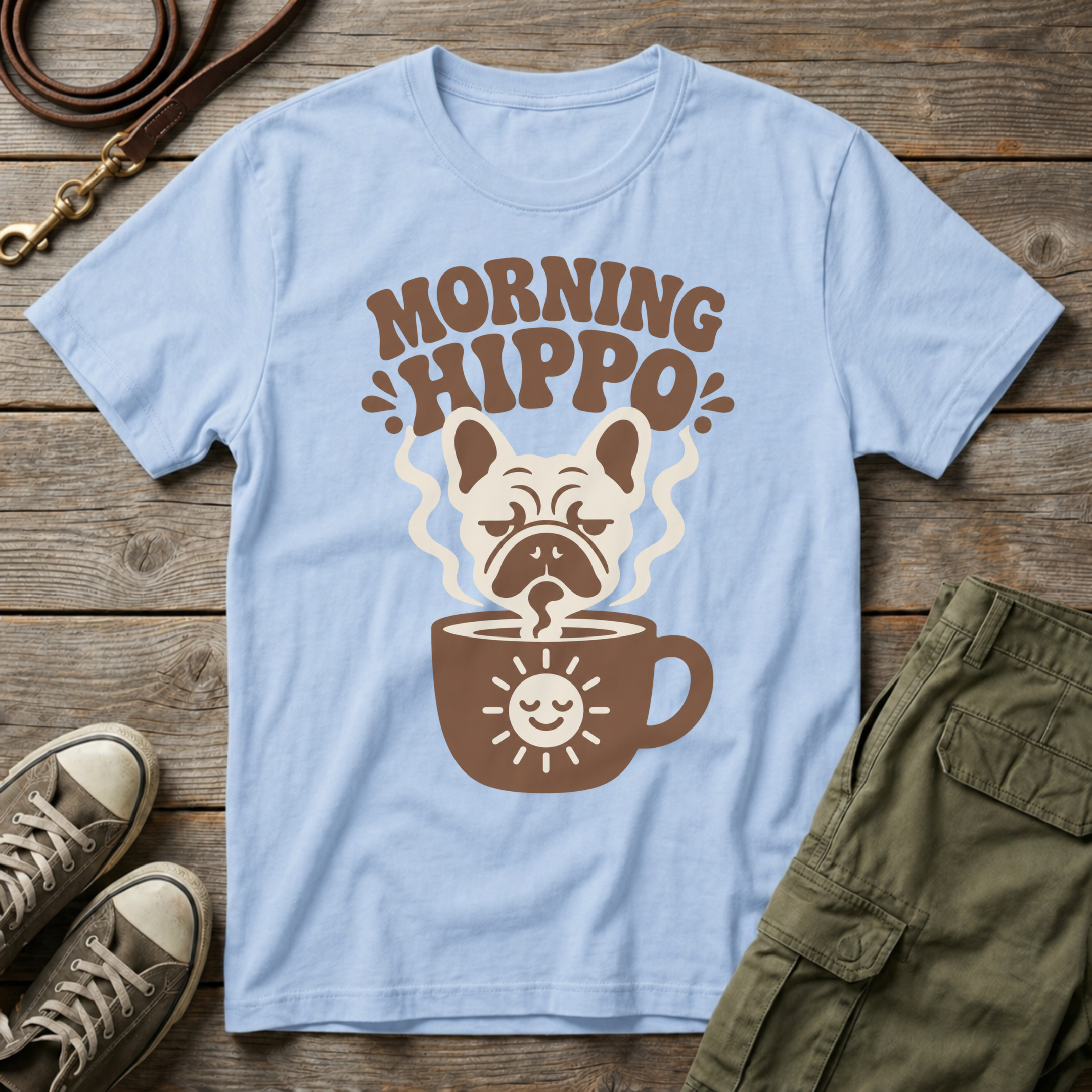 Frenchie Morning Hippo T-Shirt