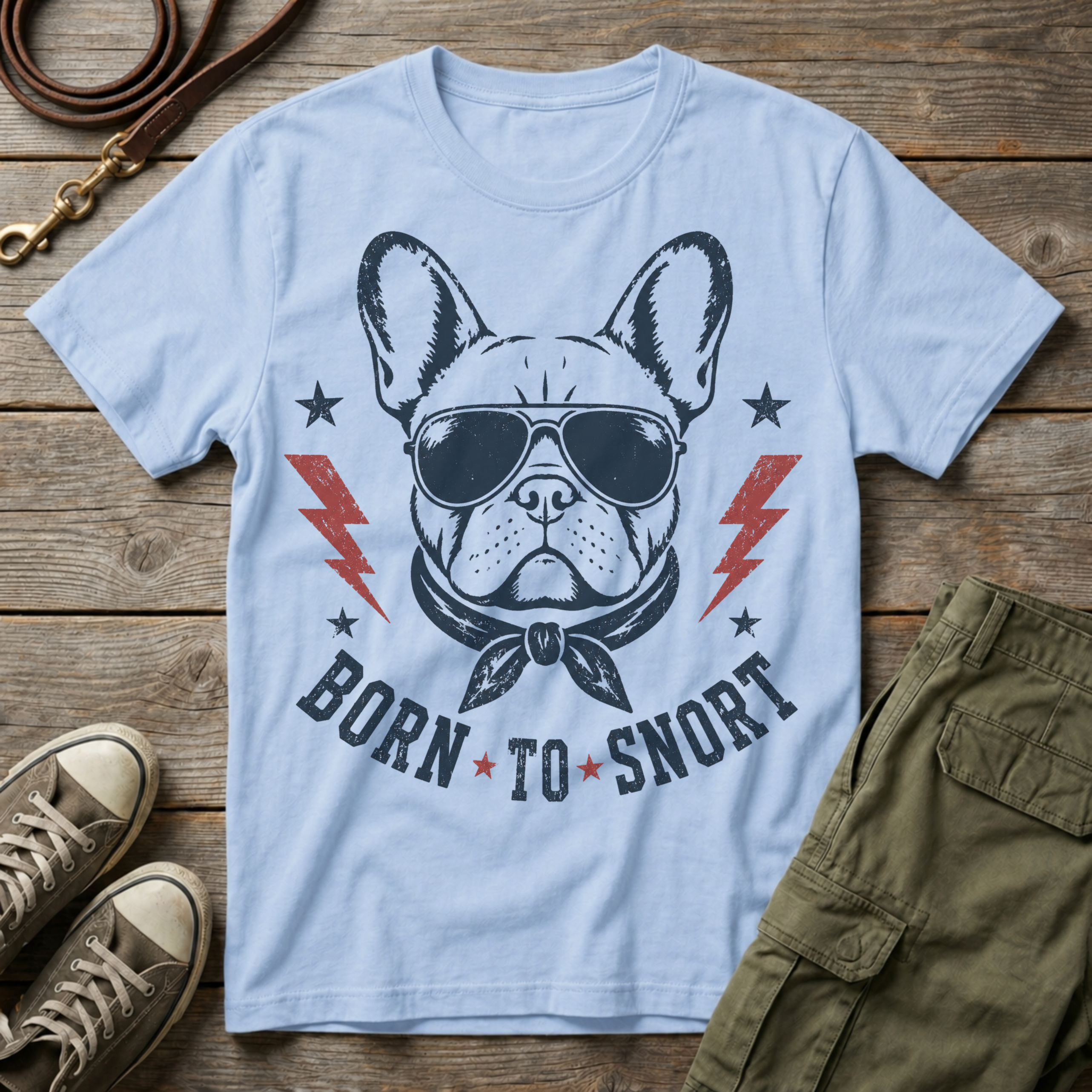 Frenchie Born To Snort T-Shirt