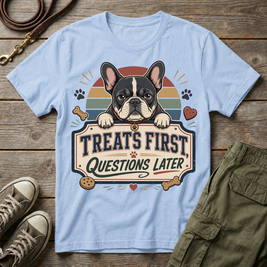 Frenchie: Treats First T-Shirt