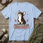 Frenchie Charged By Compliments T-Shirt