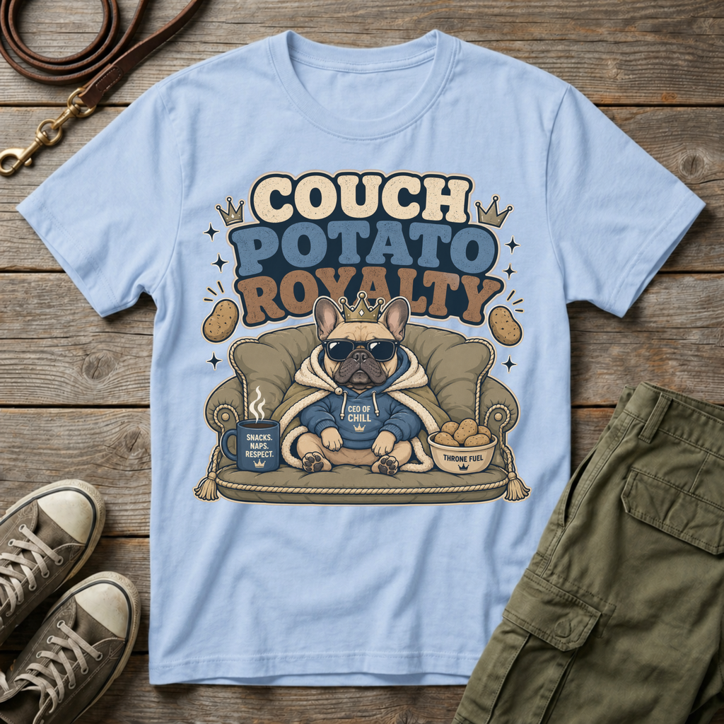 Frenchie Couch Potato Royalty T-Shirt