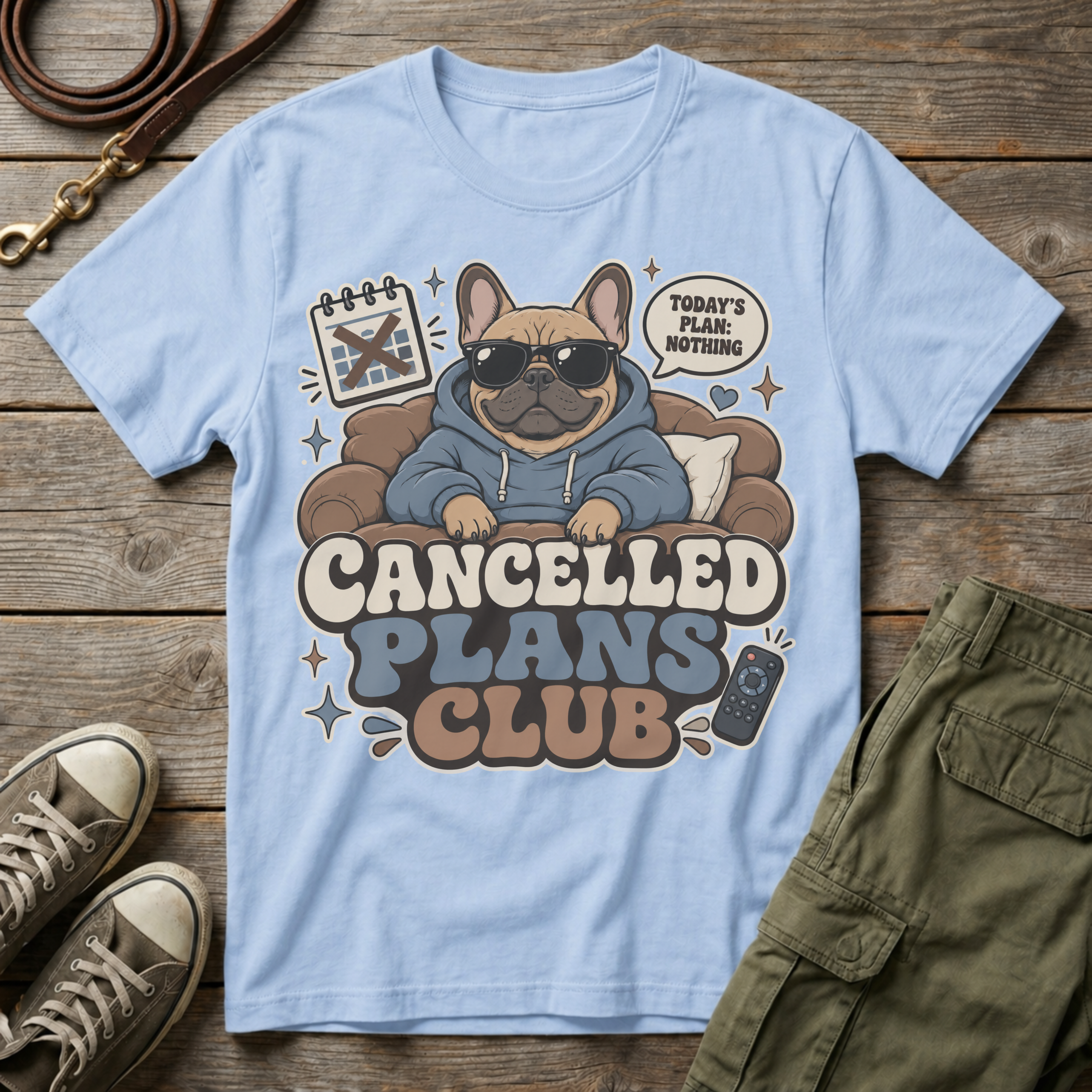 Frenchie Cancelled Plans T-Shirt