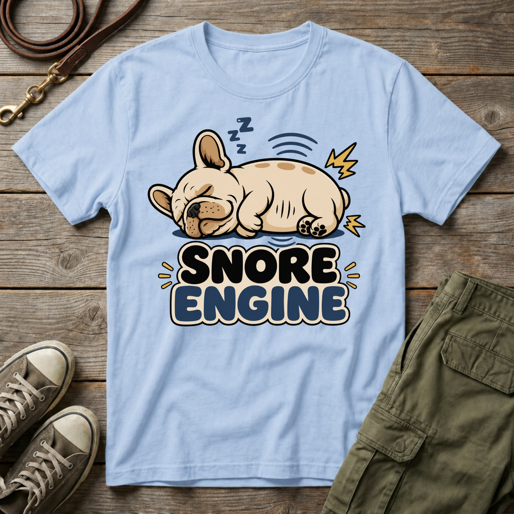 Frenchie Snore Engine T-Shirt