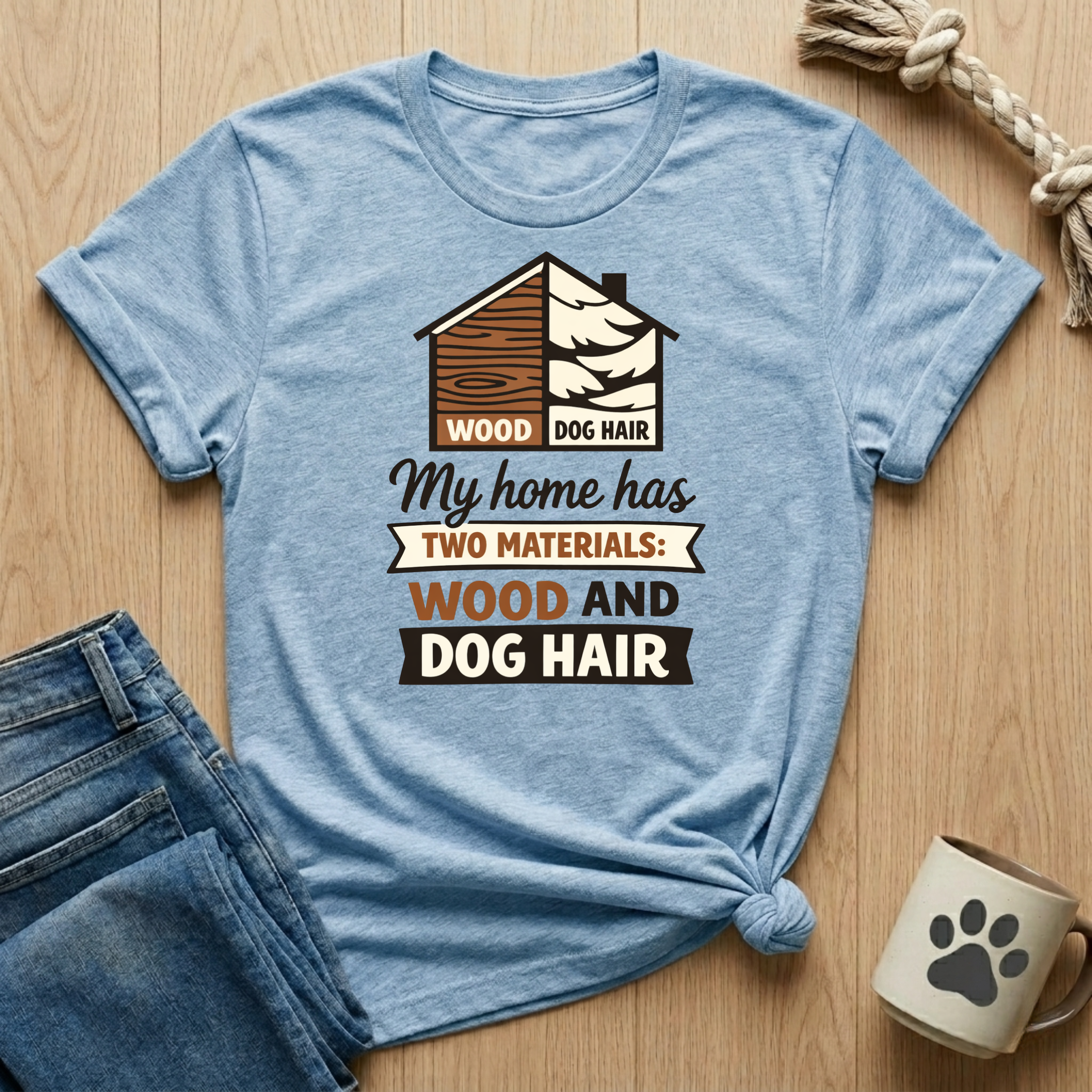 Wood and Dog Hair Home T-Shirt
