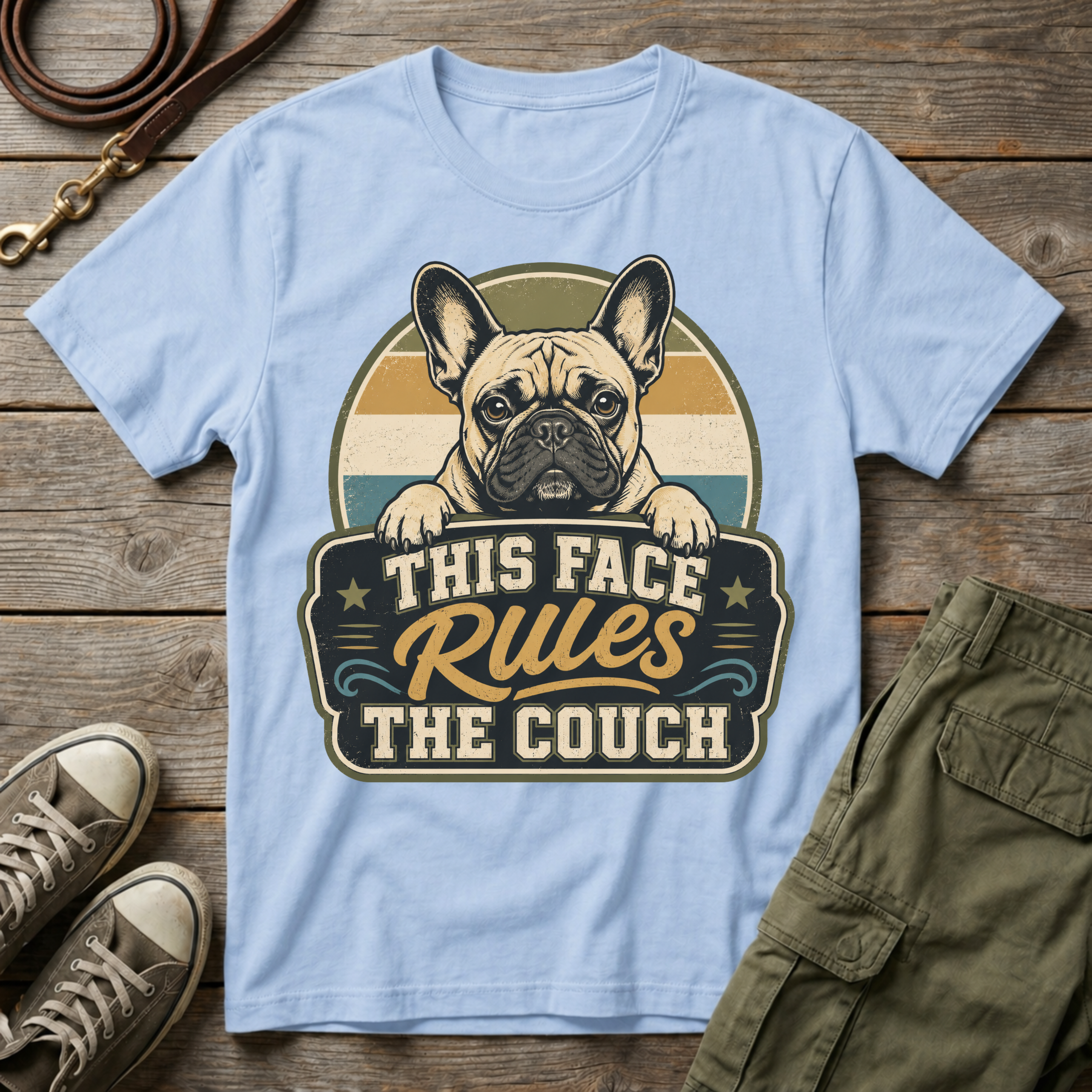 Frenchie Rules The Couch T-Shirt