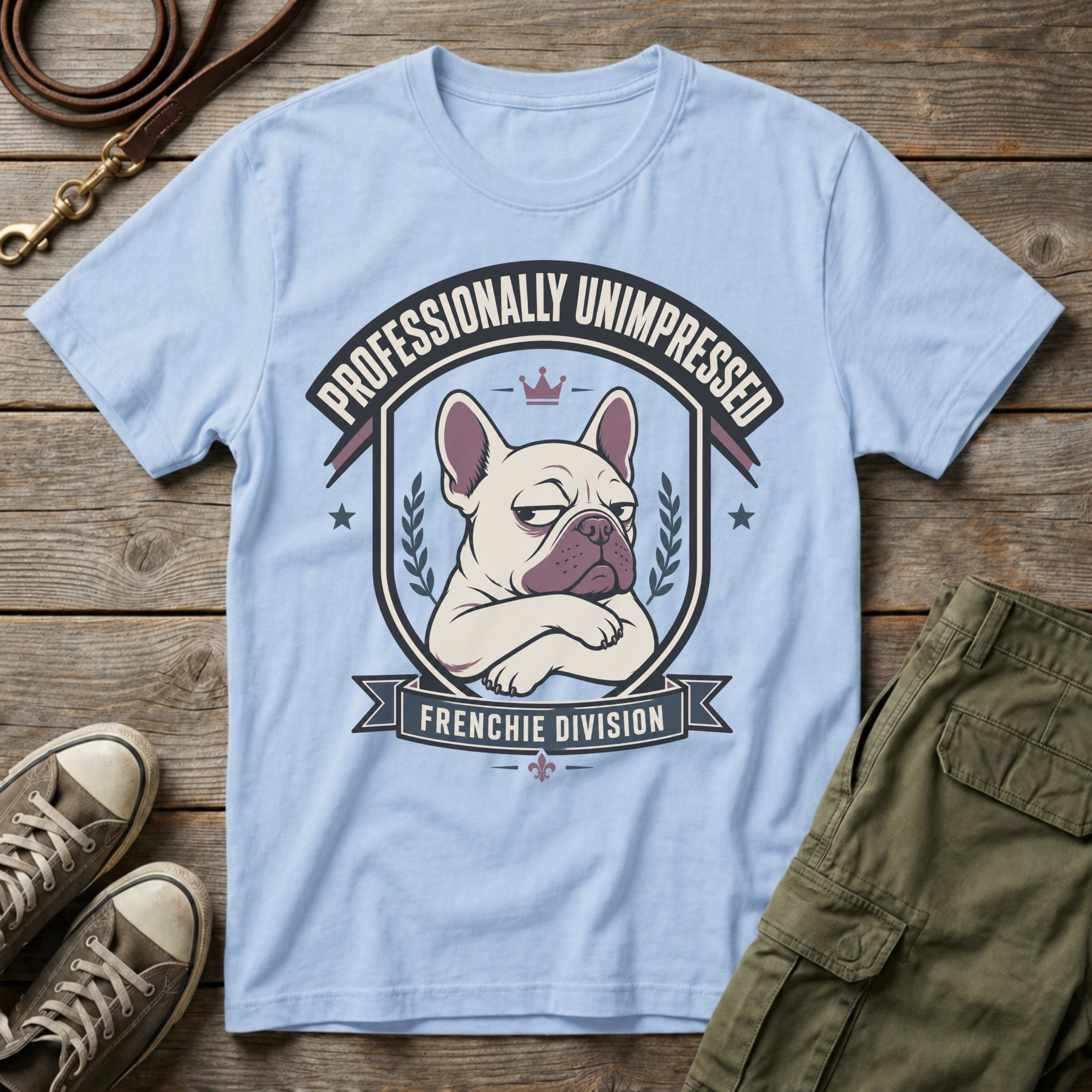 Professionally Unimpressed Frenchie Division T-Shirt
