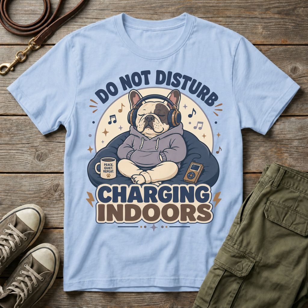 Frenchie Charging Indoors T-Shirt