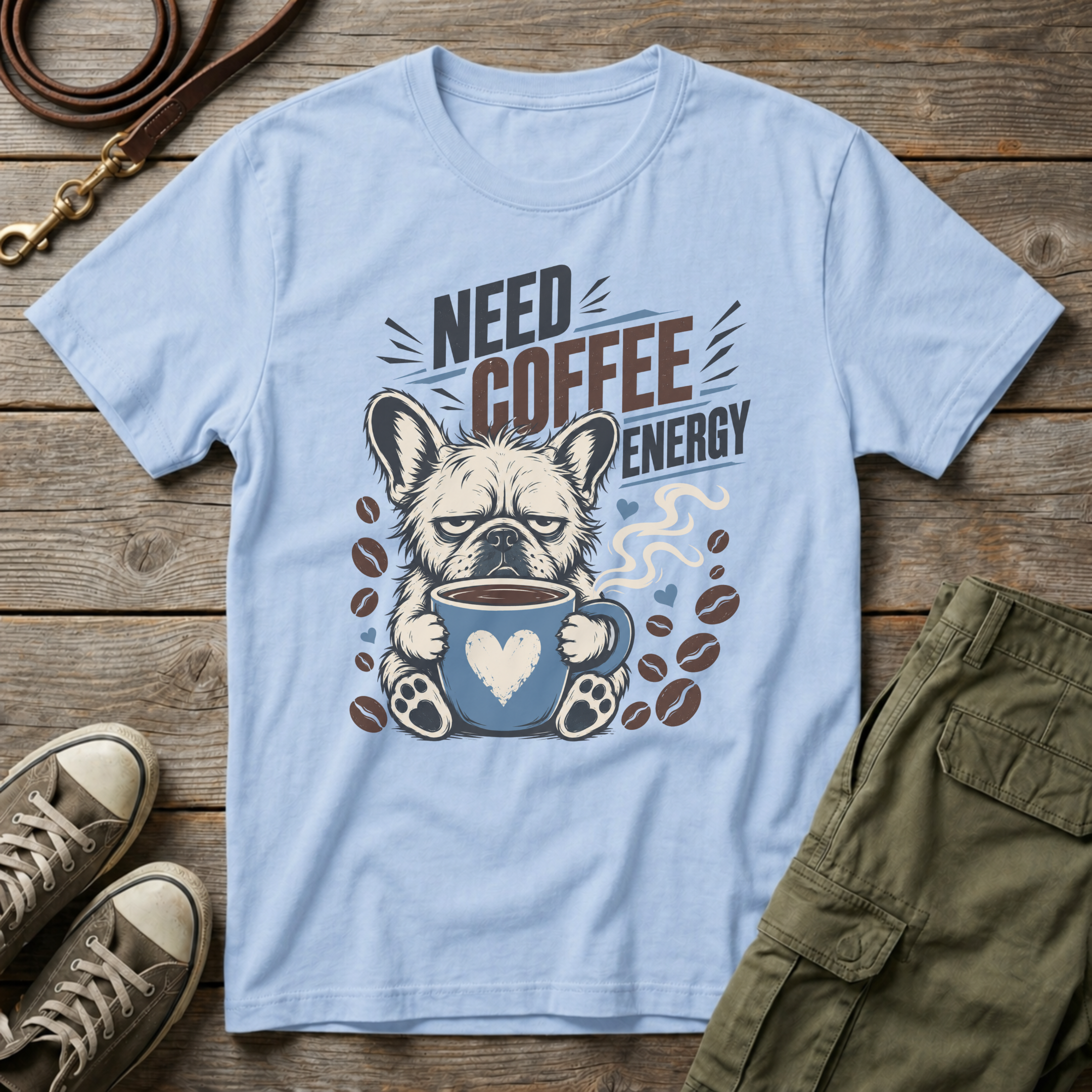 Frenchie Need Coffee T-Shirt