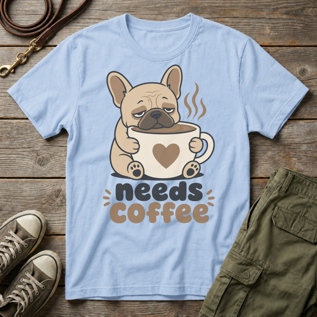 Frenchie Needs Coffee T-Shirt
