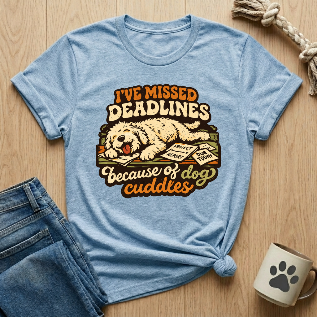 Missed Deadlines - Dog Cuddles  T-Shirt
