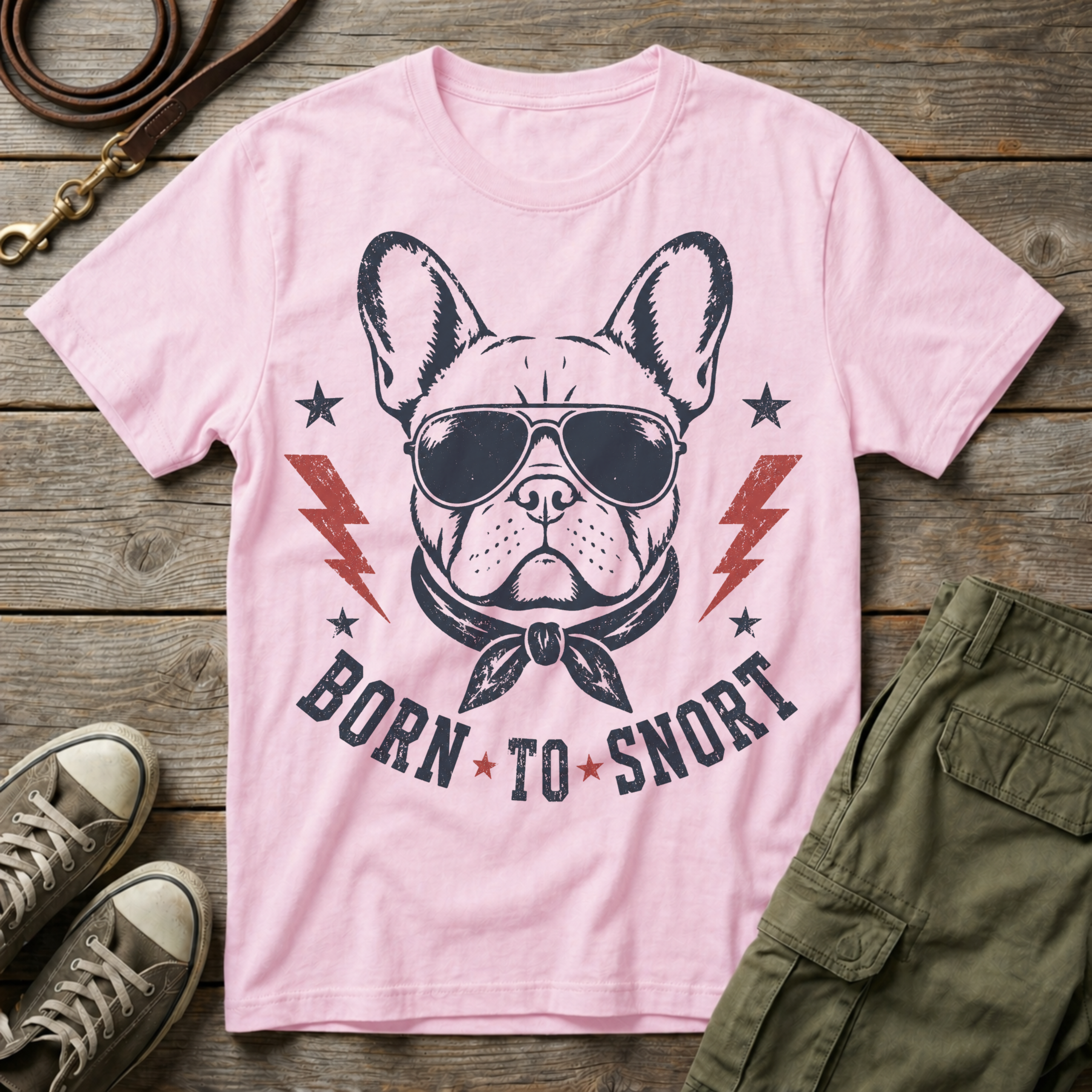 Frenchie Born To Snort T-Shirt