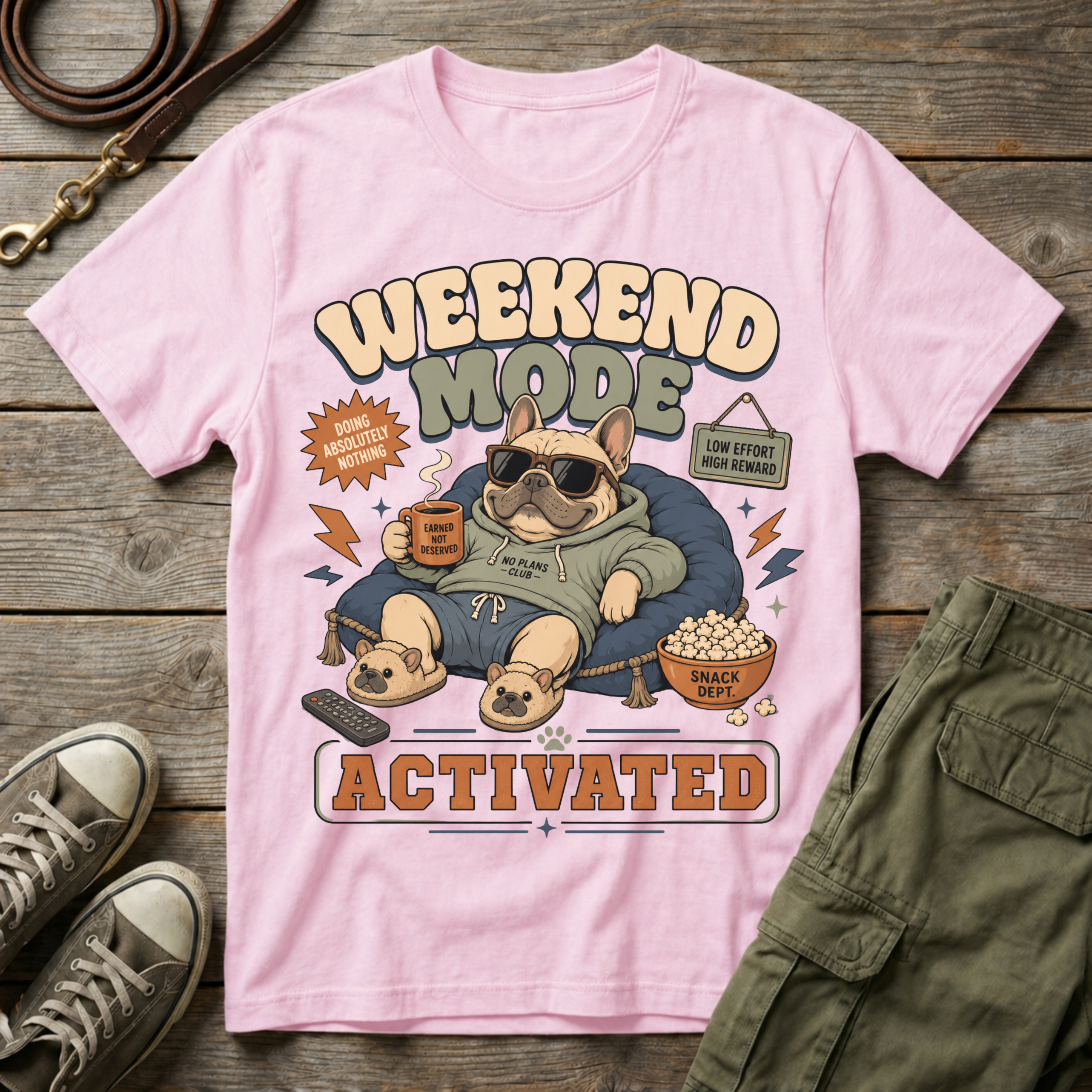 Frenchie Weekend Mode T-Shirt