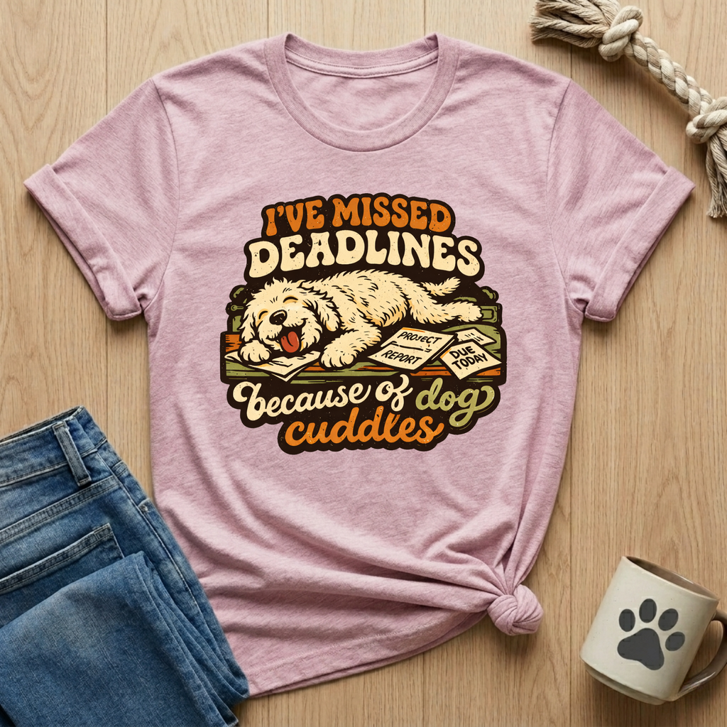 Missed Deadlines - Dog Cuddles  T-Shirt