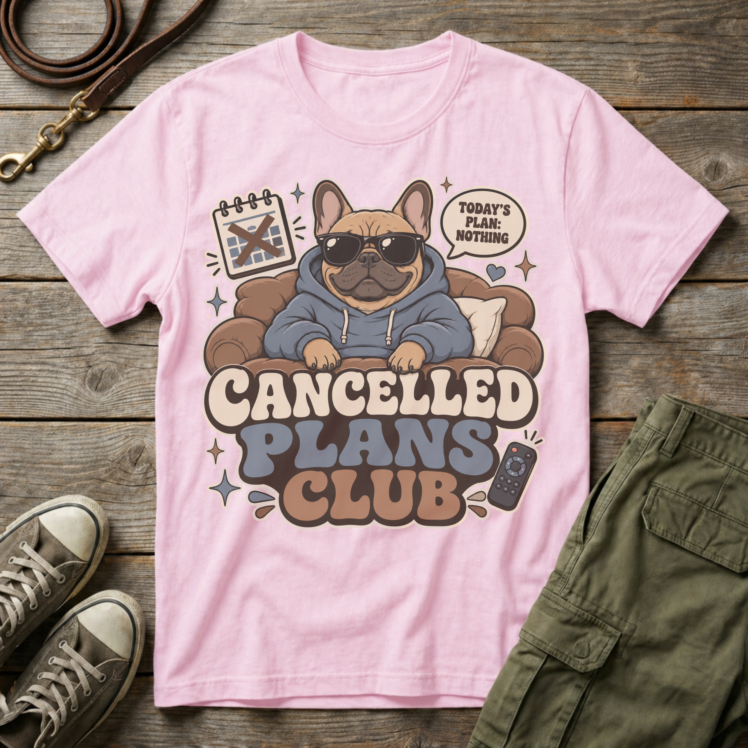 Frenchie Cancelled Plans T-Shirt