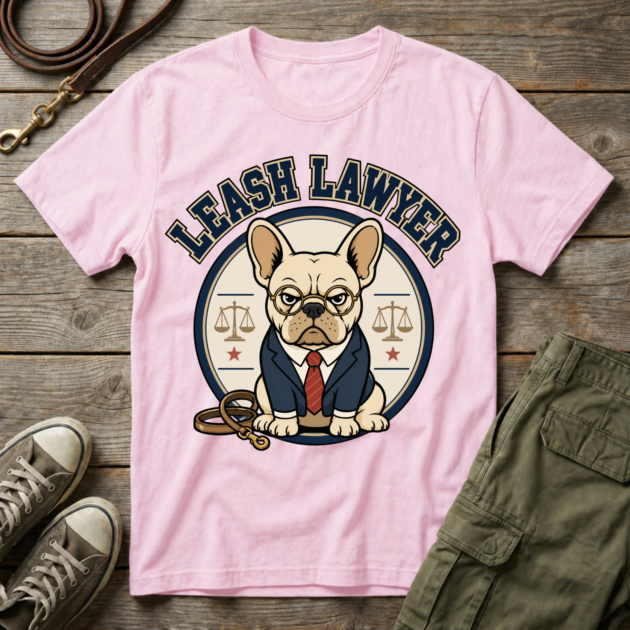 Frenchie Leash Lawyer T-Shirt